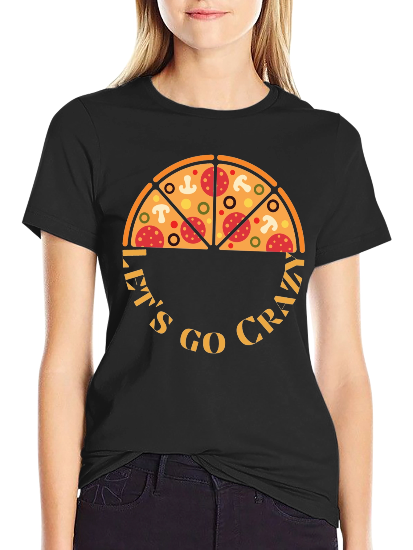 Pizza Crazy Graphic T-Shirt - Fun Design