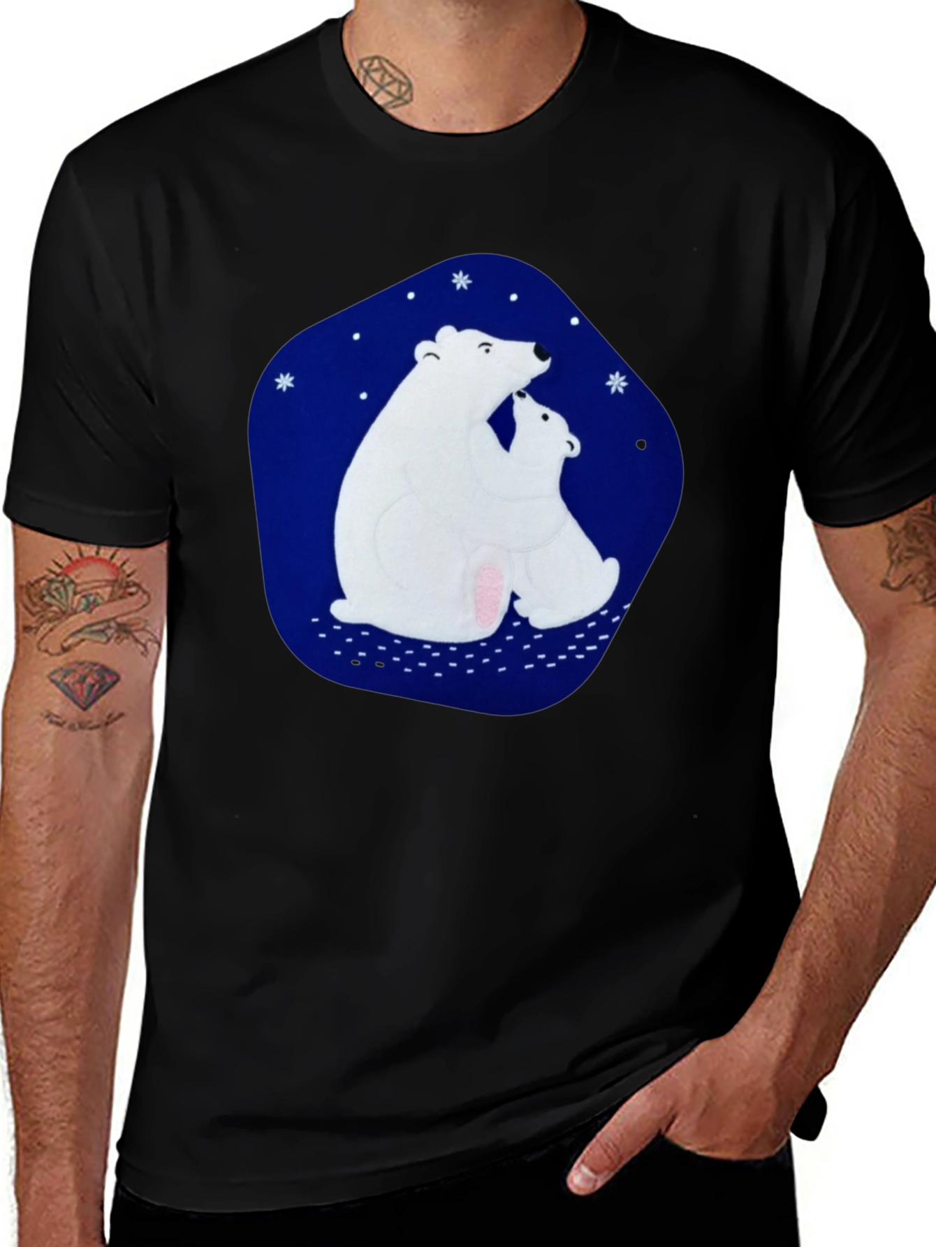 Black Polar Bear Graphic Tee