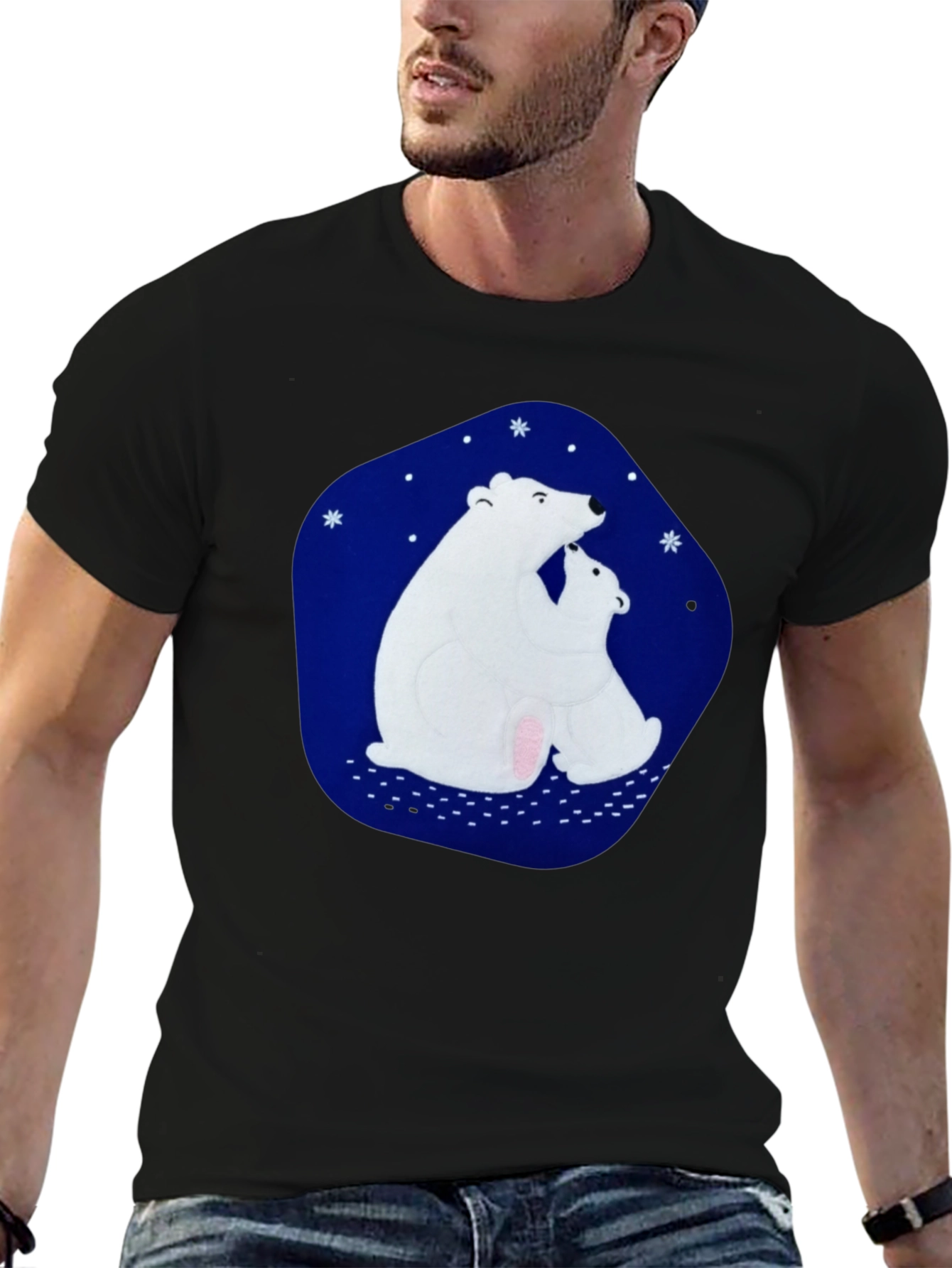 Black Polar Bear Graphic Tee