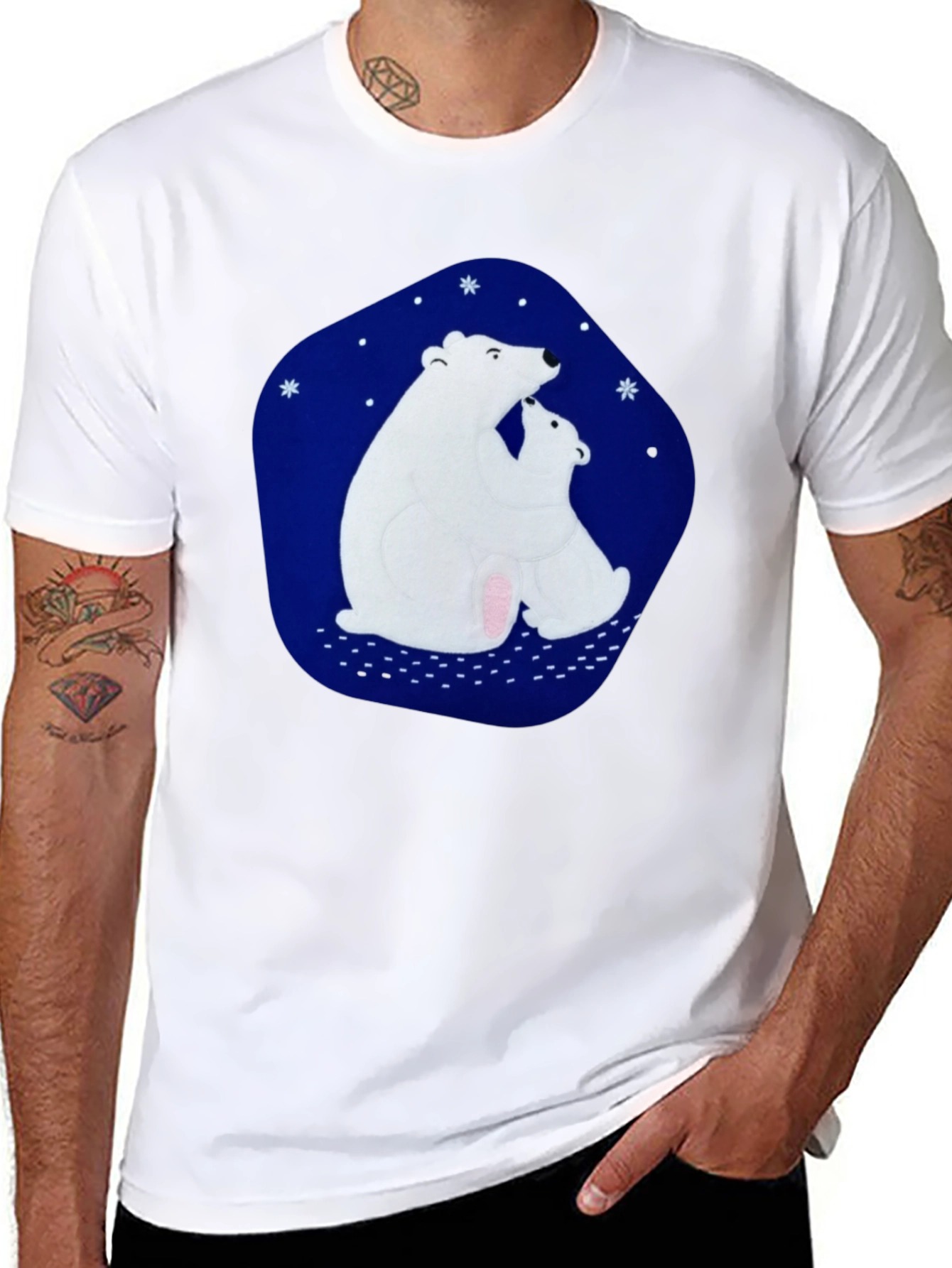 Black Polar Bear Graphic Tee