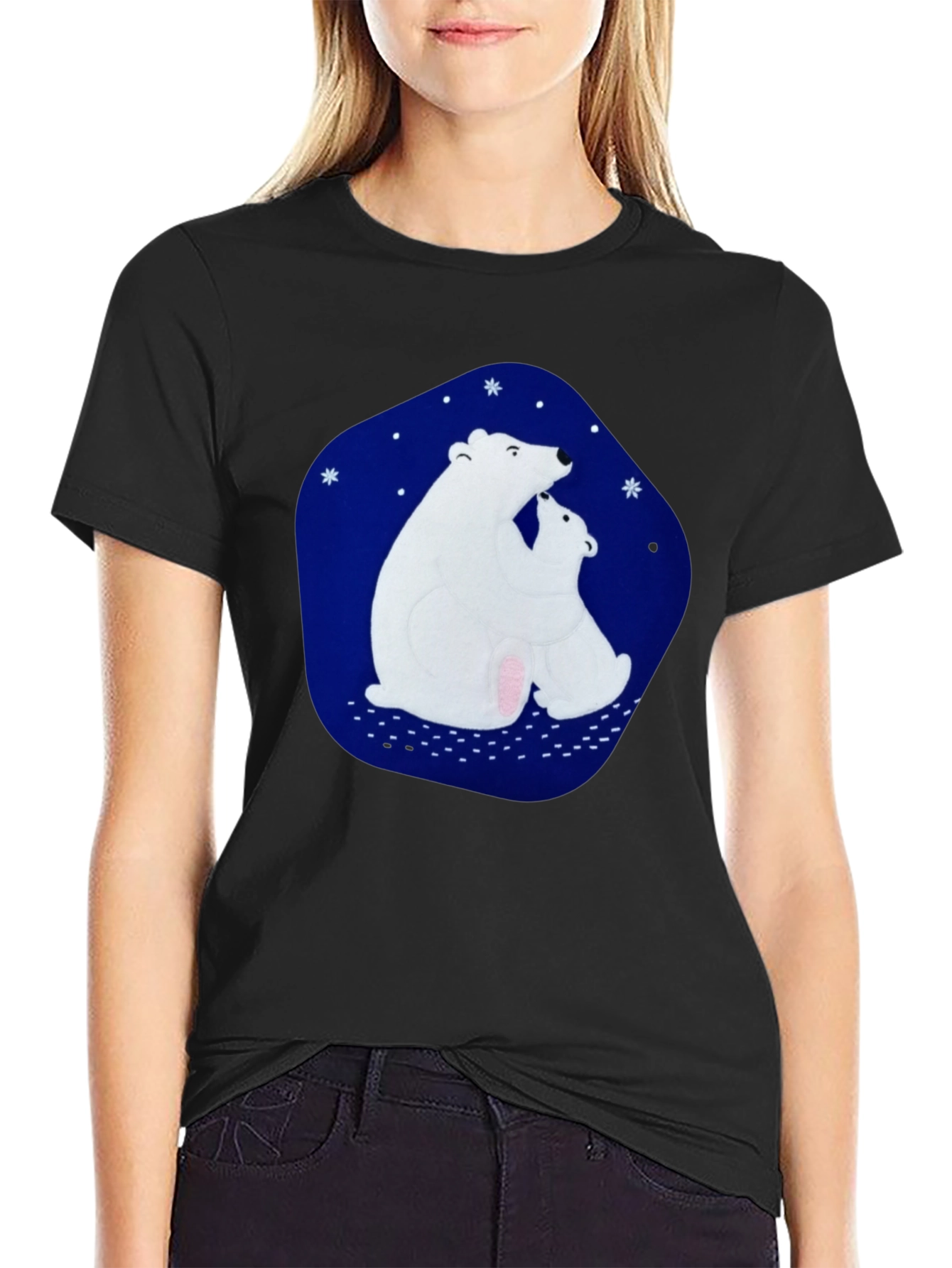 Black Polar Bear Graphic Tee