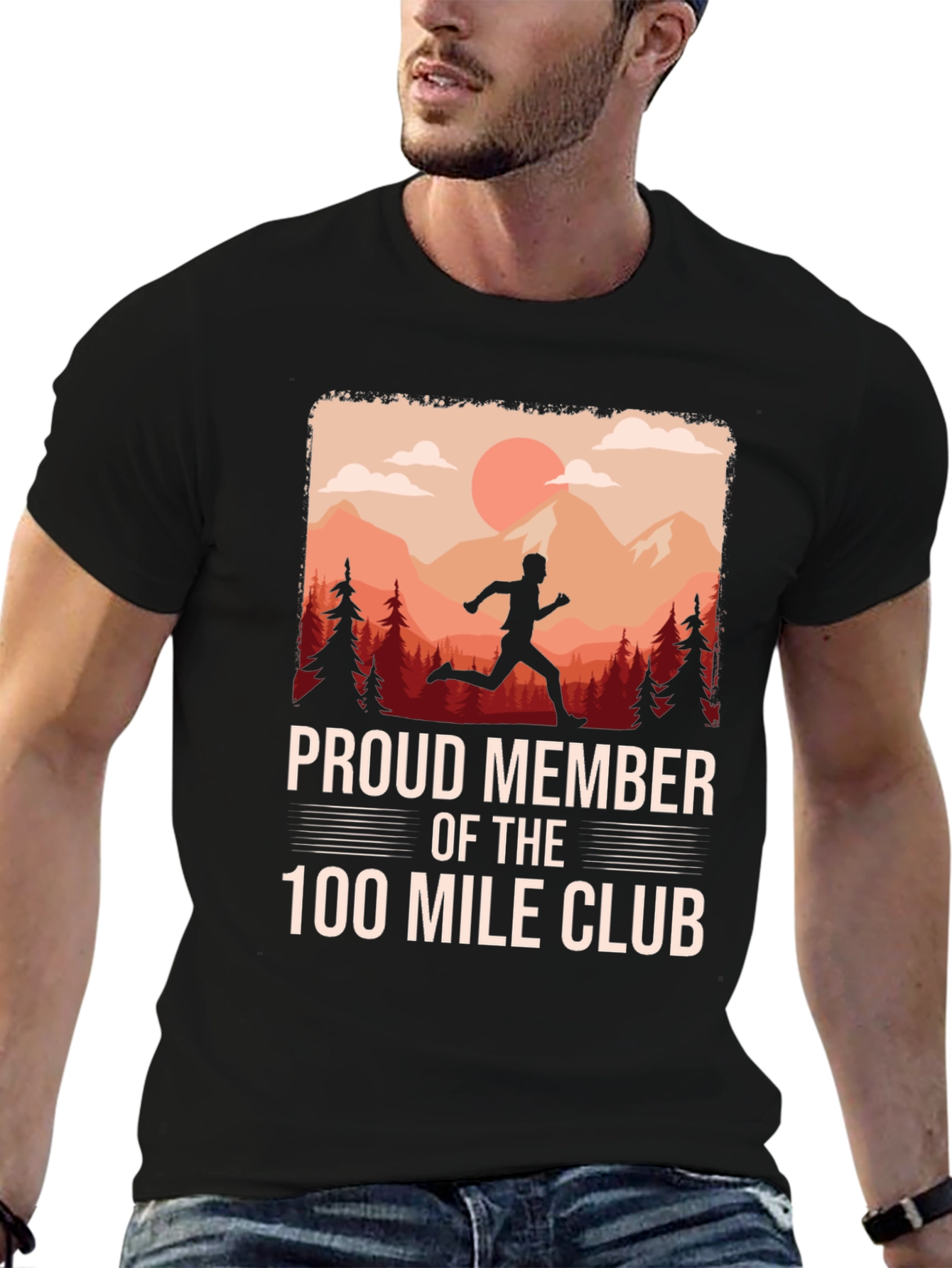 Proud Member 100 Mile Club Running T-Shirt