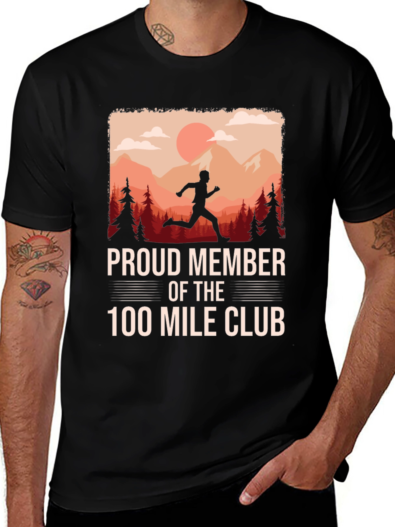 Proud Member 100 Mile Club Running T-Shirt