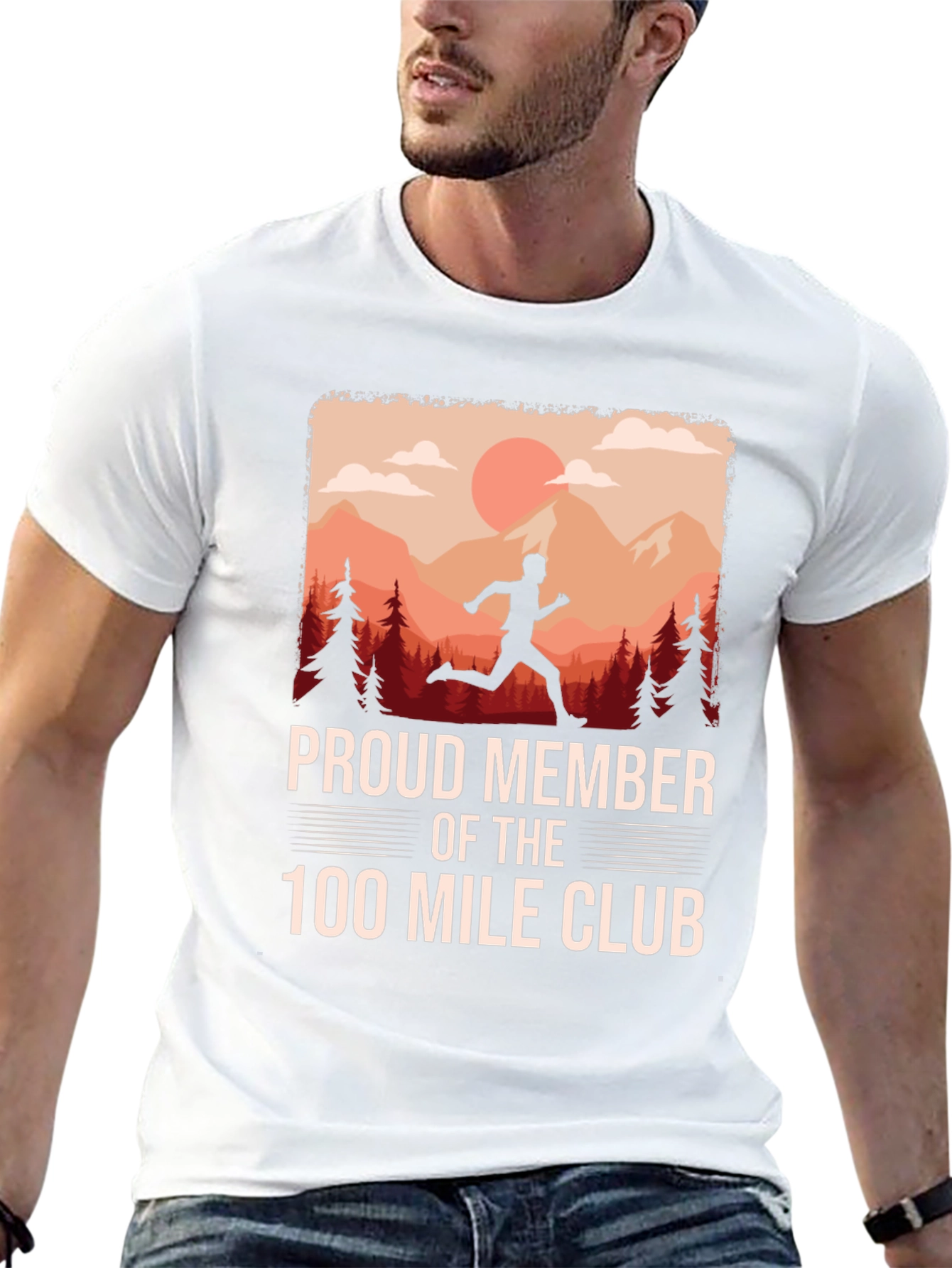 Proud Member 100 Mile Club Running T-Shirt