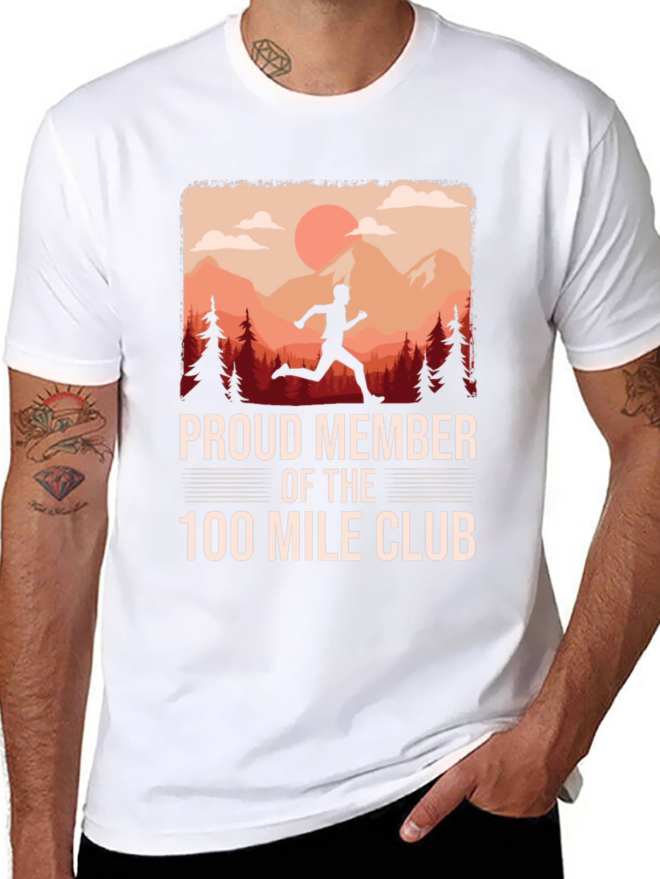 Proud Member 100 Mile Club Running T-Shirt