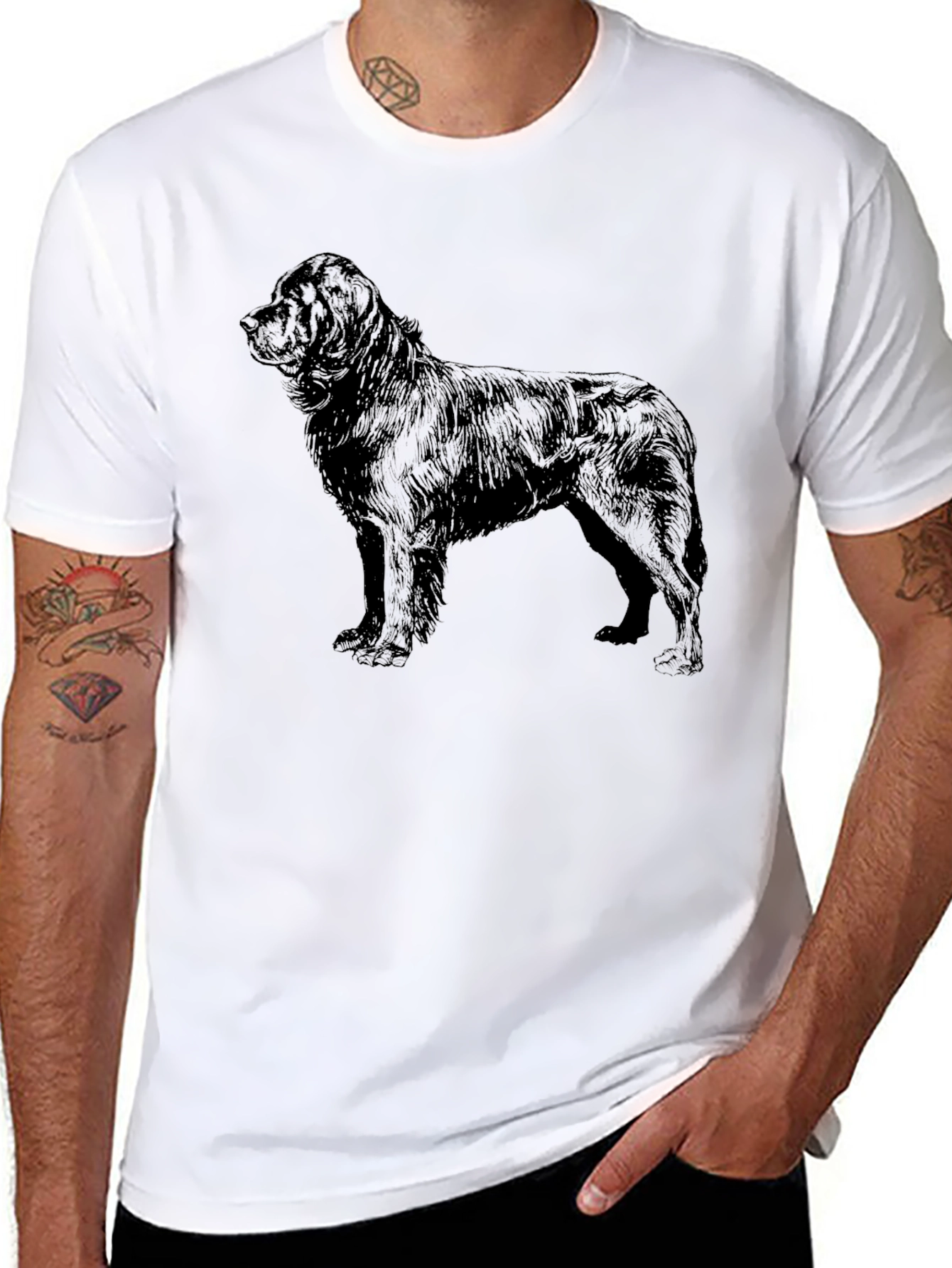 Black Dog Graphic Tee - Mens Casual Shirt