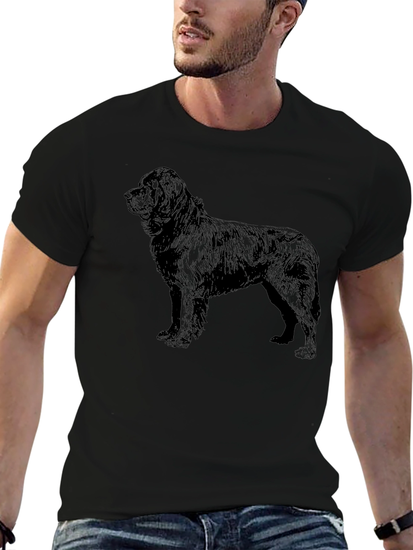 Black Dog Graphic Tee - Mens Casual Shirt