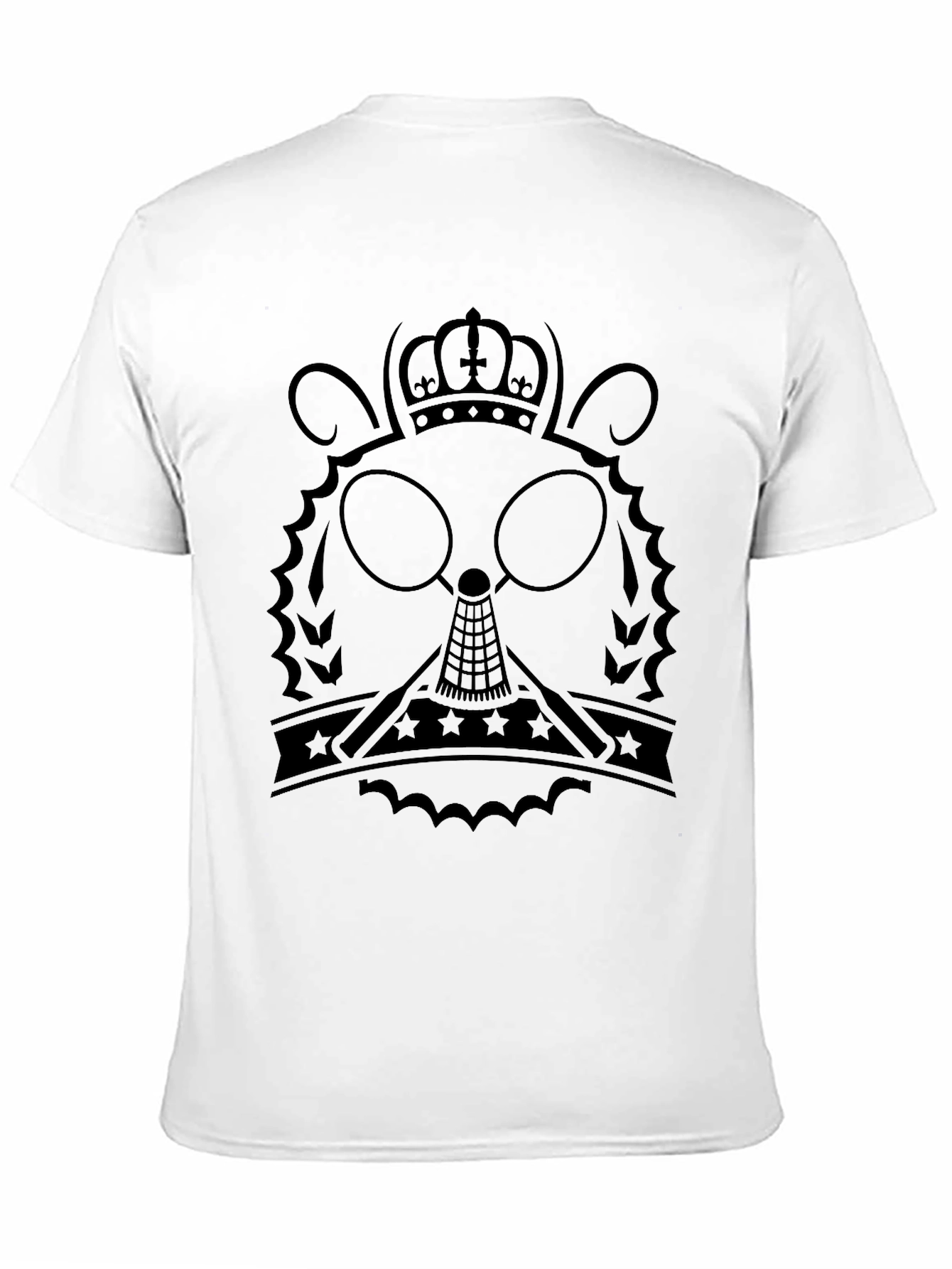 Black T-Shirt with Crowned Character Graphic
