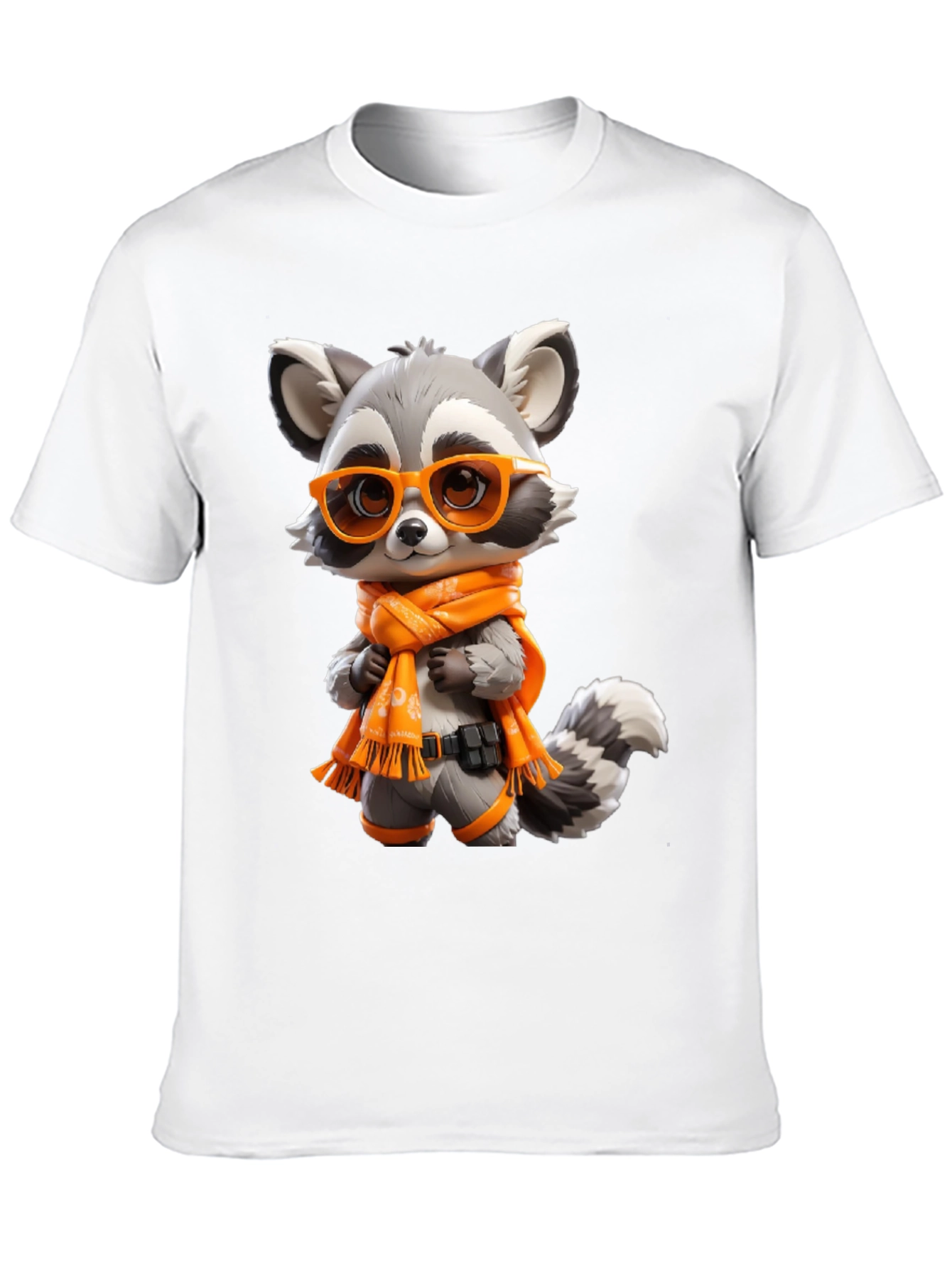 Cartoon Raccoon Graphic Tee - Unisex Black T-Shirt