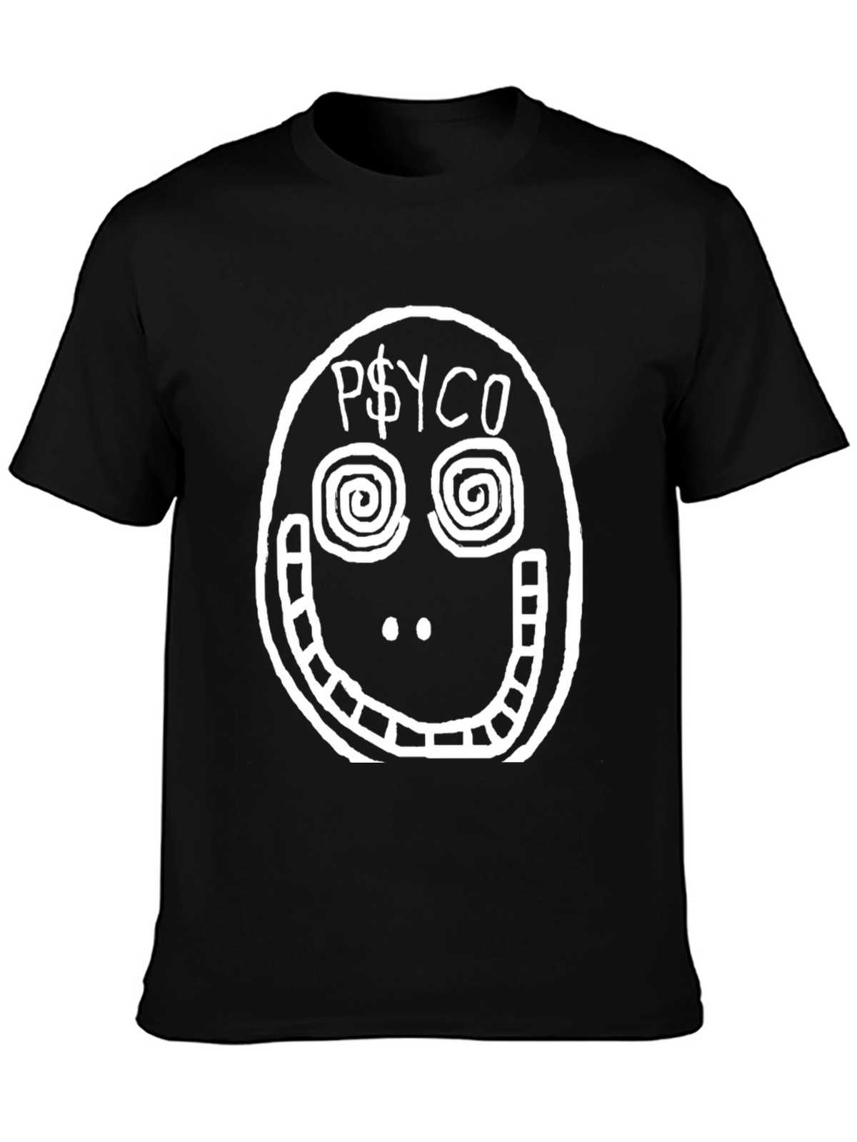 Psyco Face Graphic Print Black T-Shirt