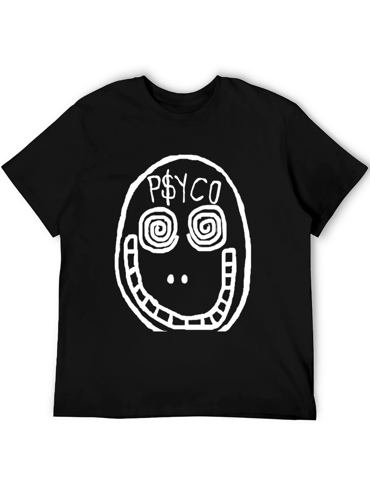 Psyco Face Graphic Print Black T-Shirt