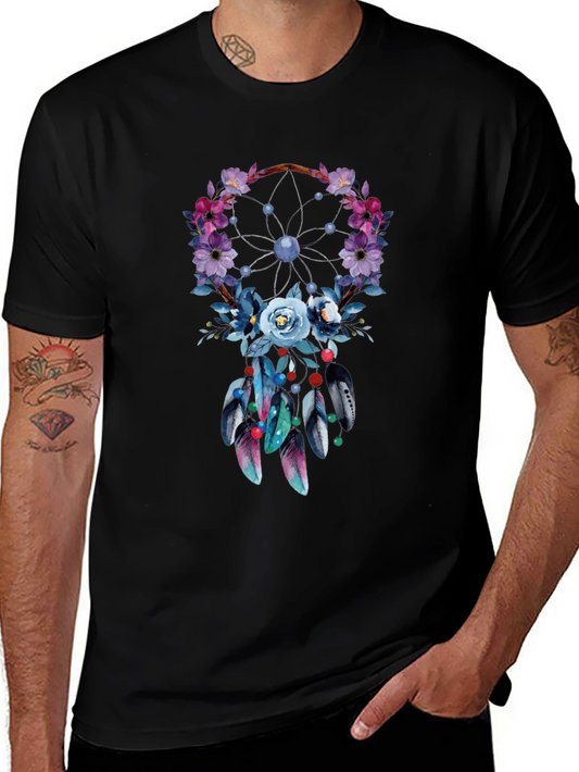 Floral Dreamcatcher Graphic Tee - Stylish Comfort