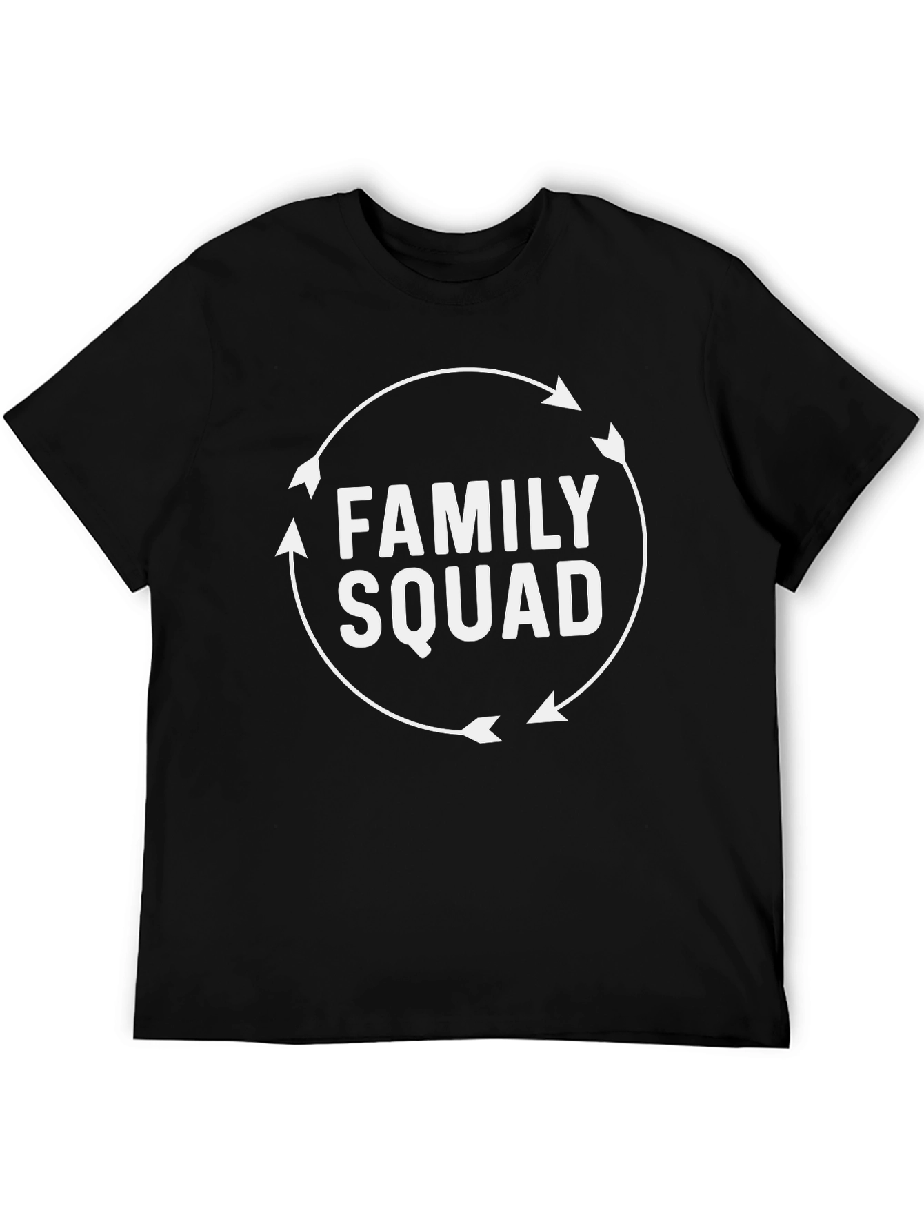 Family Squad Graphic Tee - Black Cotton Shirt