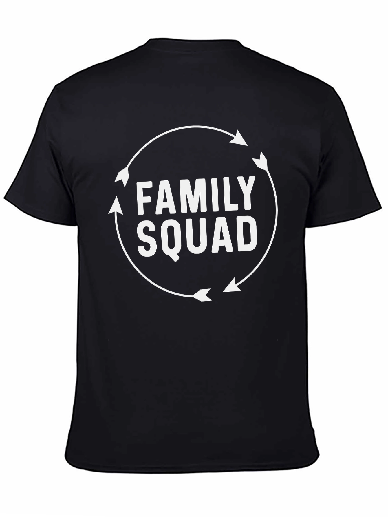 Family Squad Graphic Tee - Black Cotton Shirt