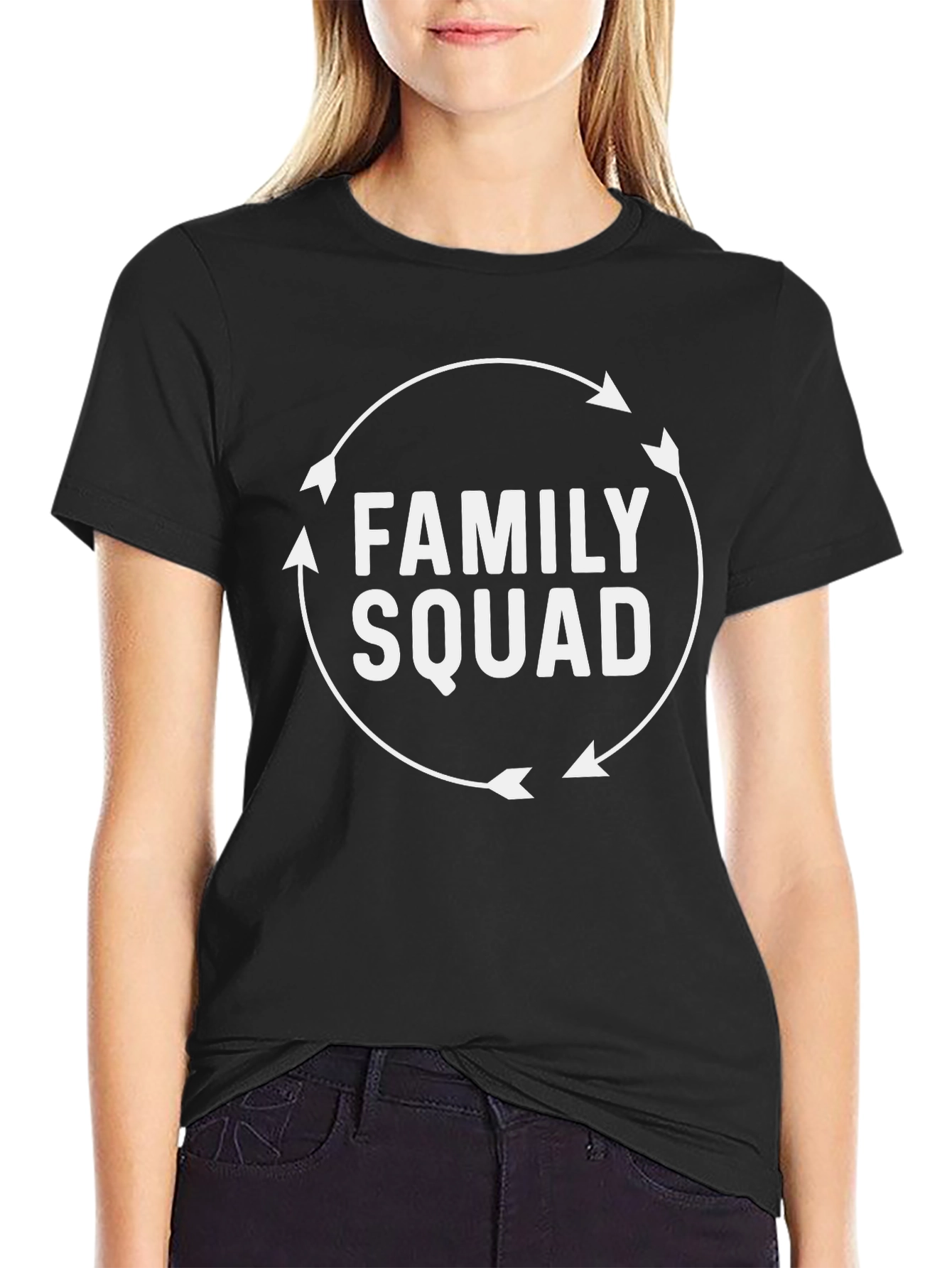 Family Squad Graphic Tee - Black Cotton Shirt