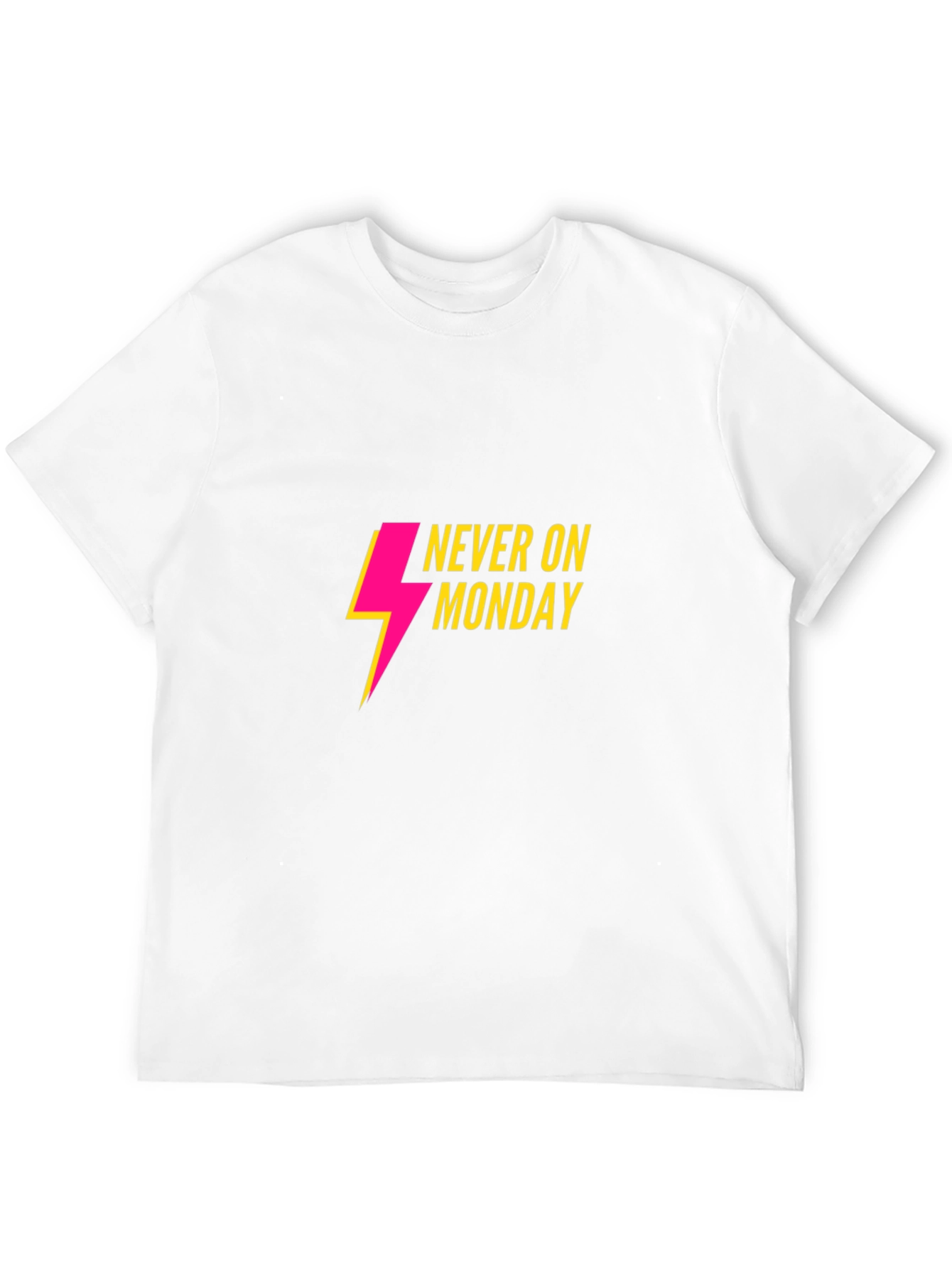Never On Monday T-Shirt - Black Casual Tee