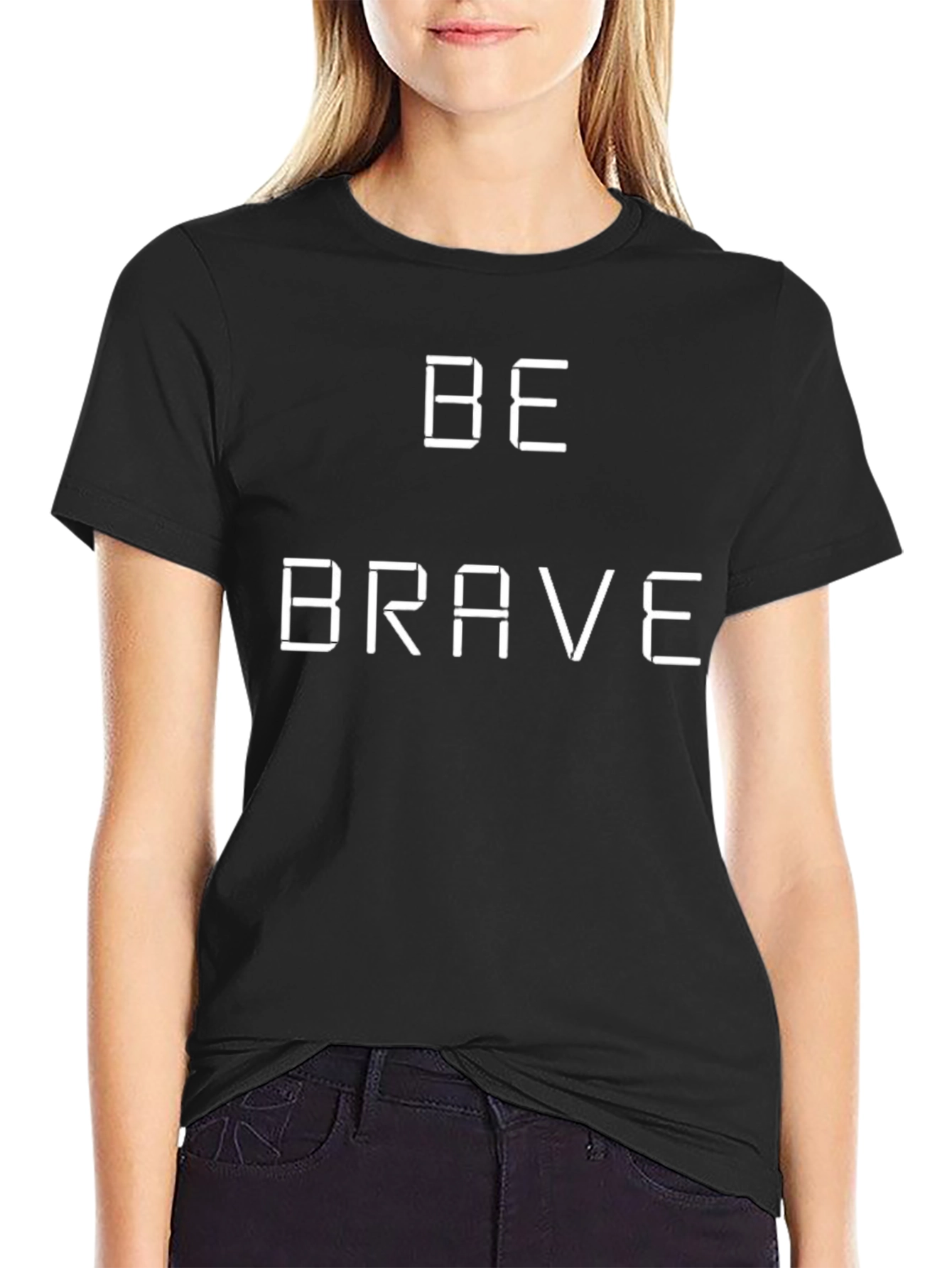 Be Brave Digital Tee - Classic Black Cotton T-Shirt