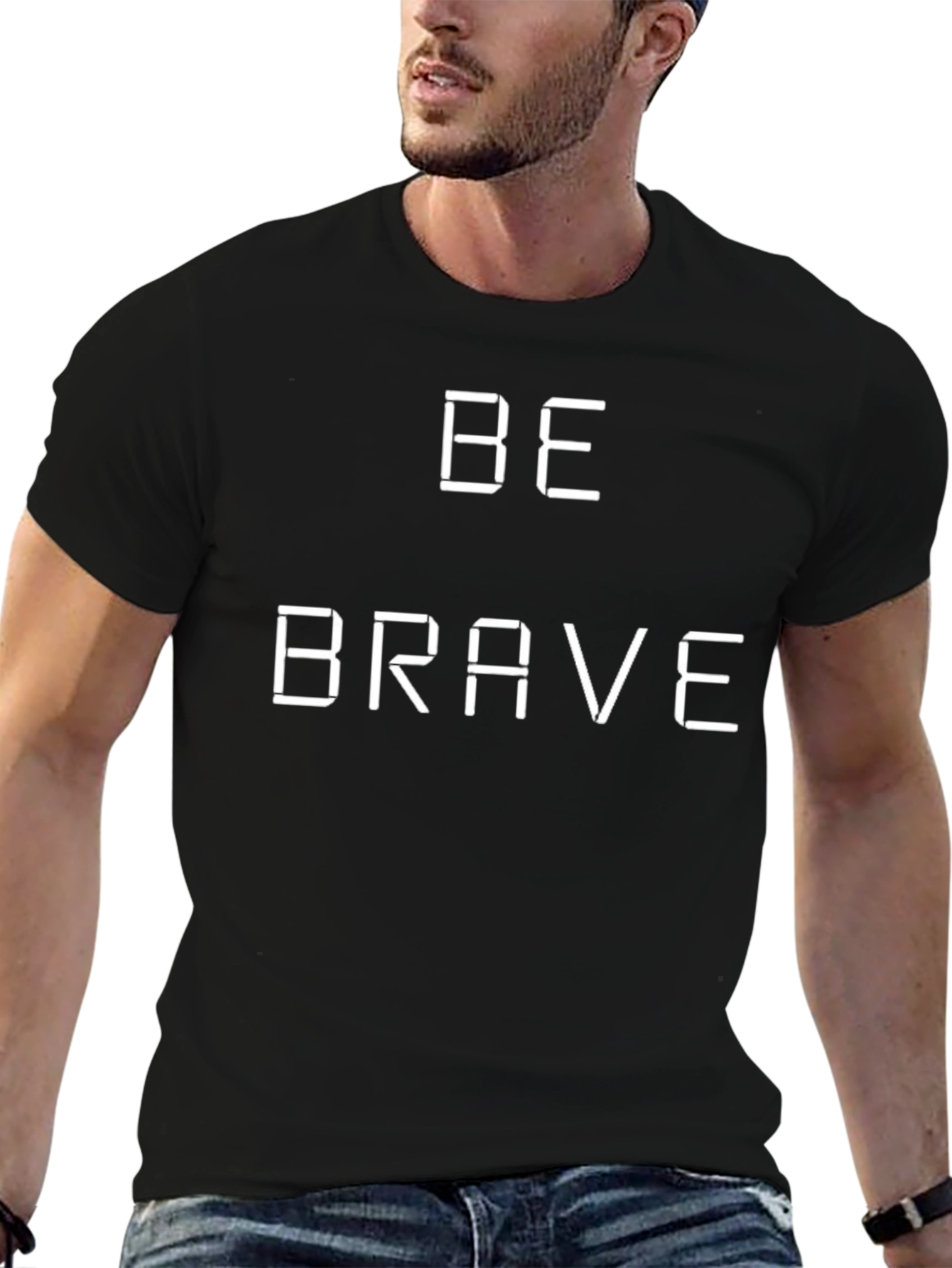 Be Brave Digital Tee - Classic Black Cotton T-Shirt