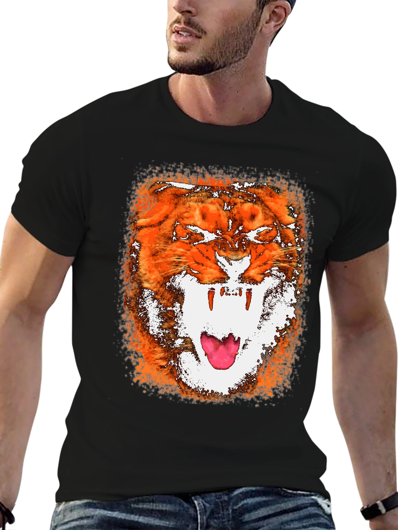 Roaring Tiger Graphic Black T-Shirt