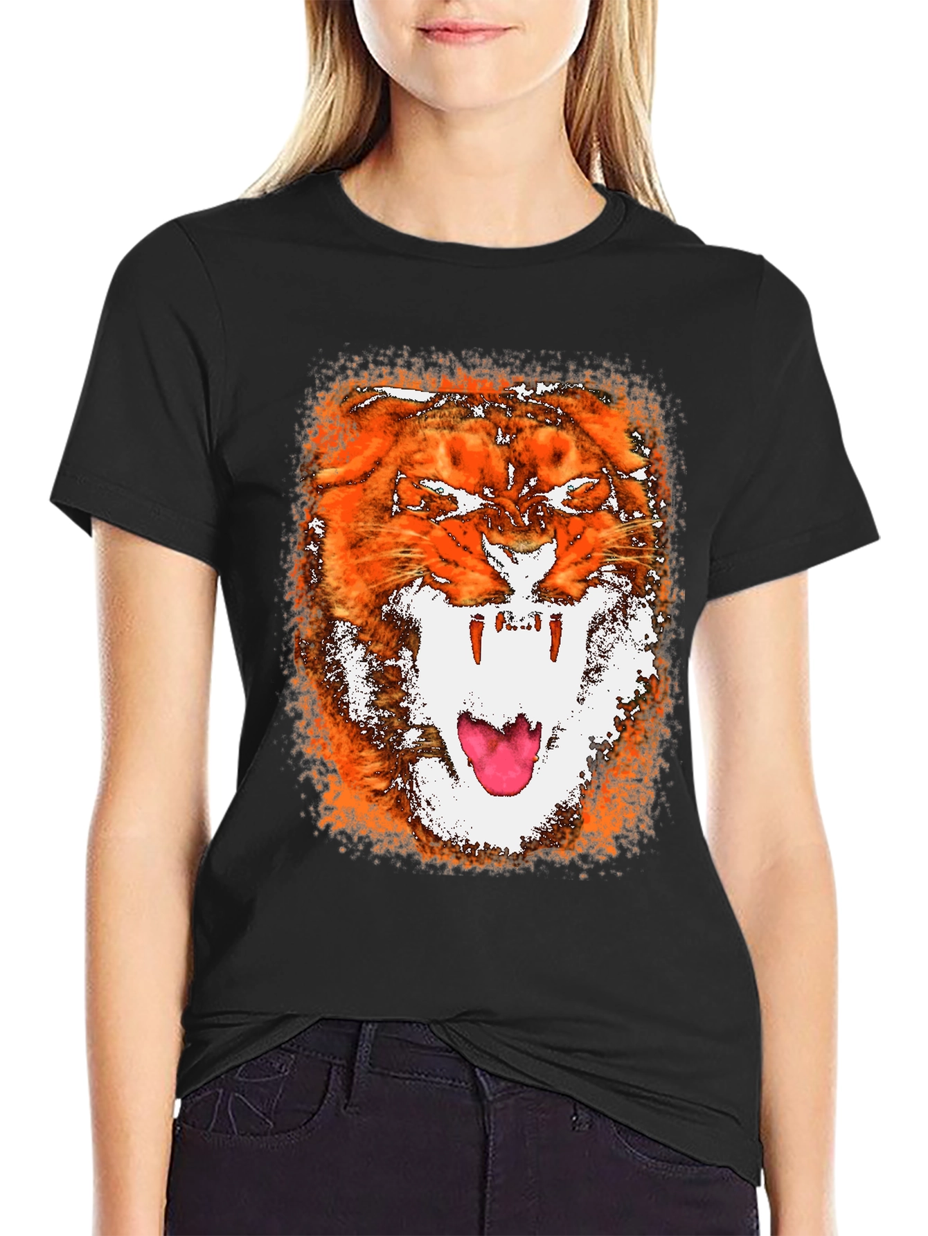 Roaring Tiger Graphic Black T-Shirt