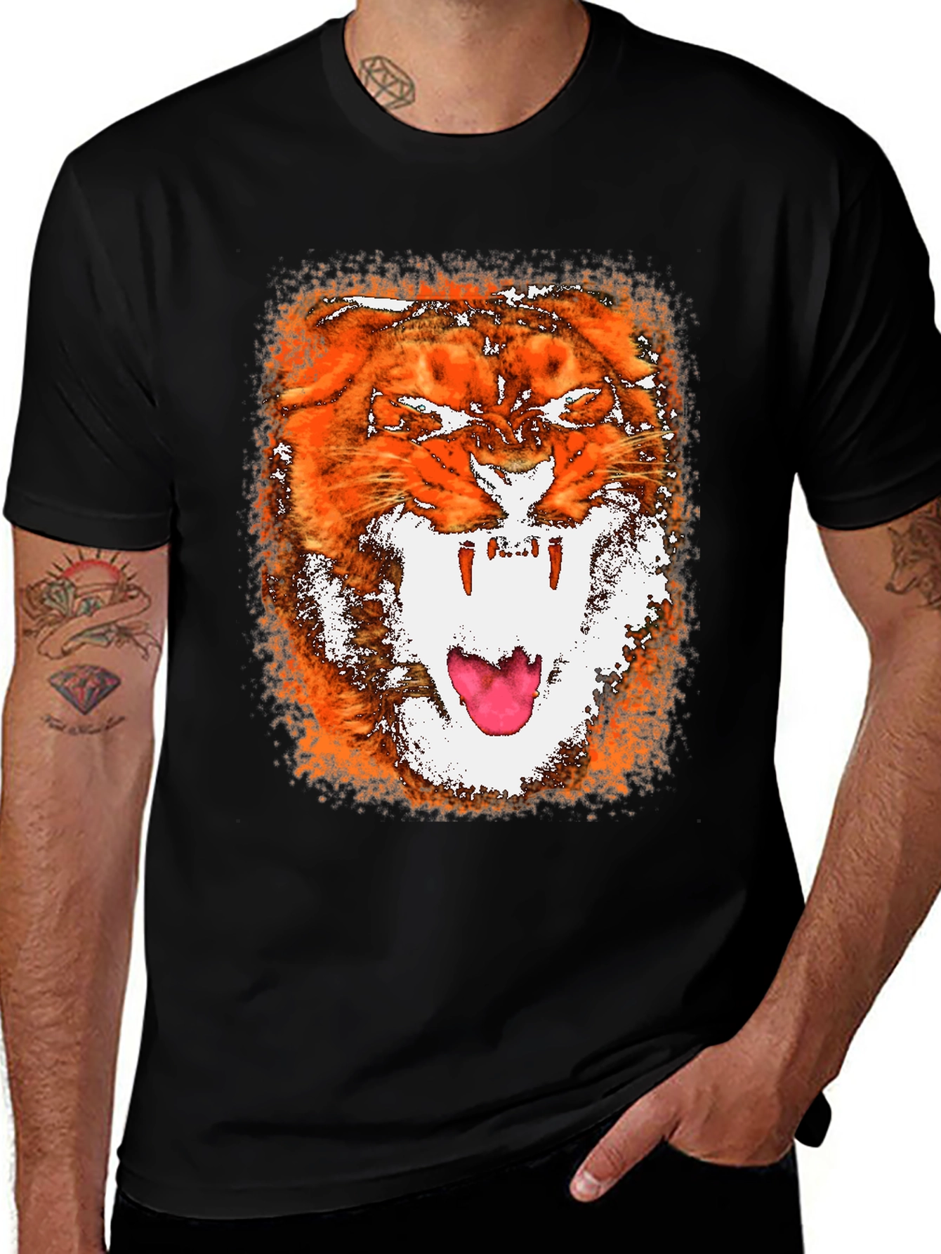 Roaring Tiger Graphic Black T-Shirt