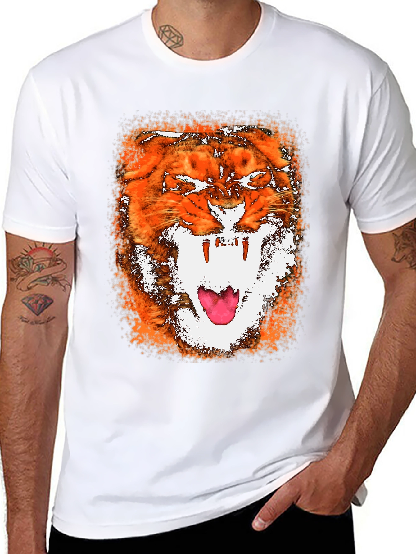 Roaring Tiger Graphic Black T-Shirt