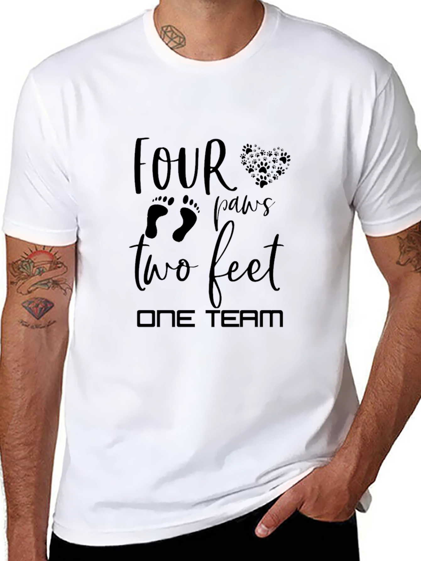 Four Paws Two Feet One Team Graphic Tee