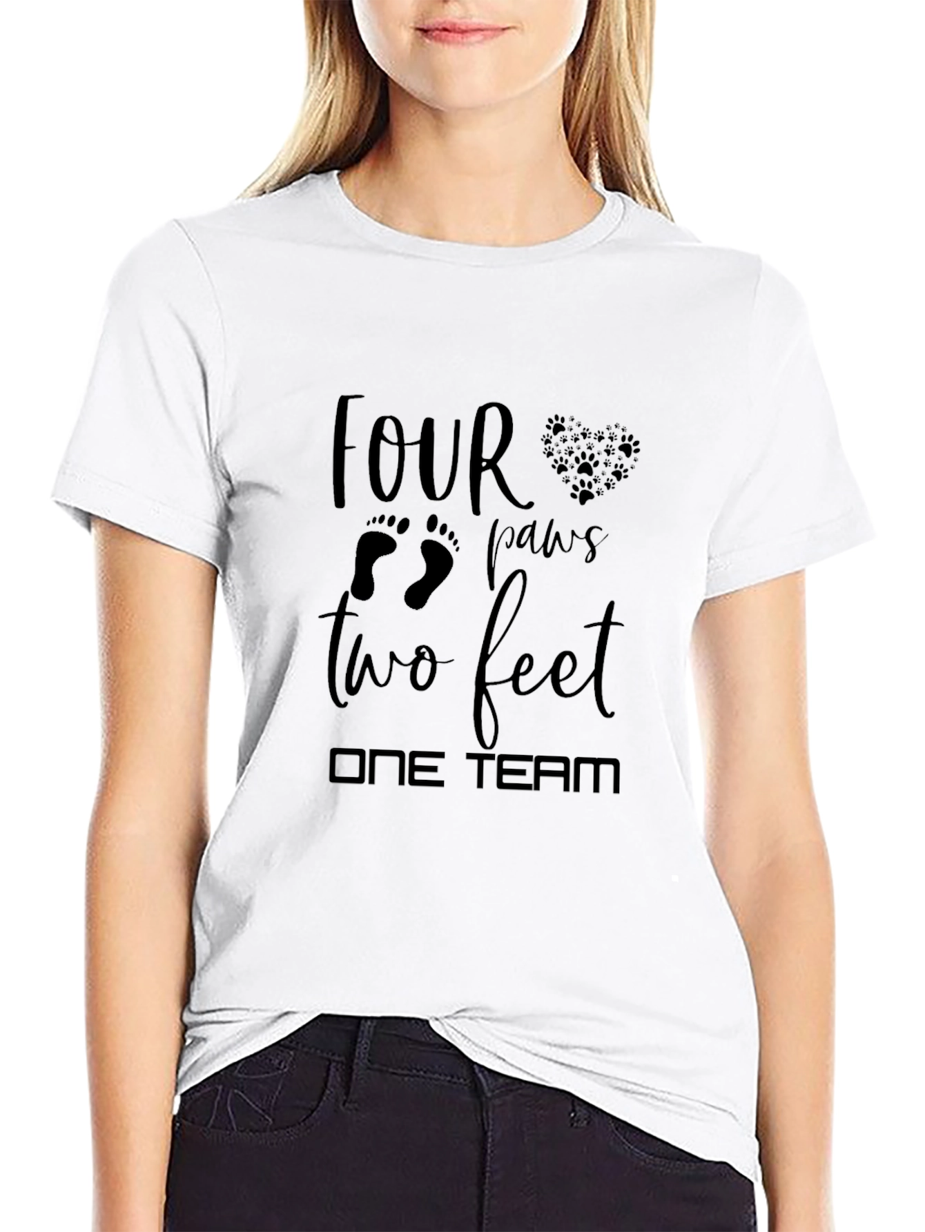 Four Paws Two Feet One Team Graphic Tee