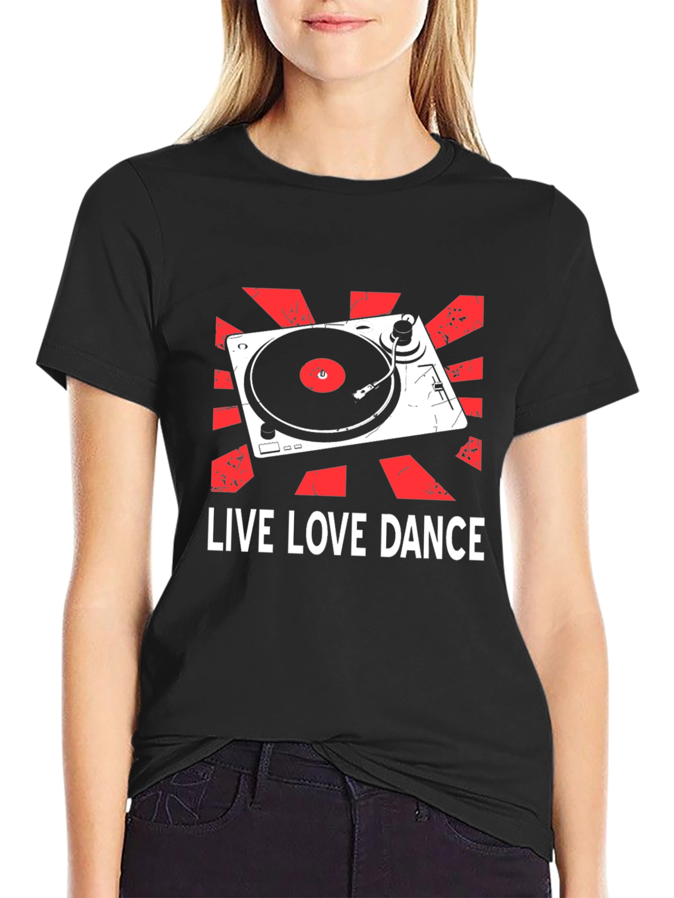 Live Love Dance DJ Turntable Graphic T-Shirt