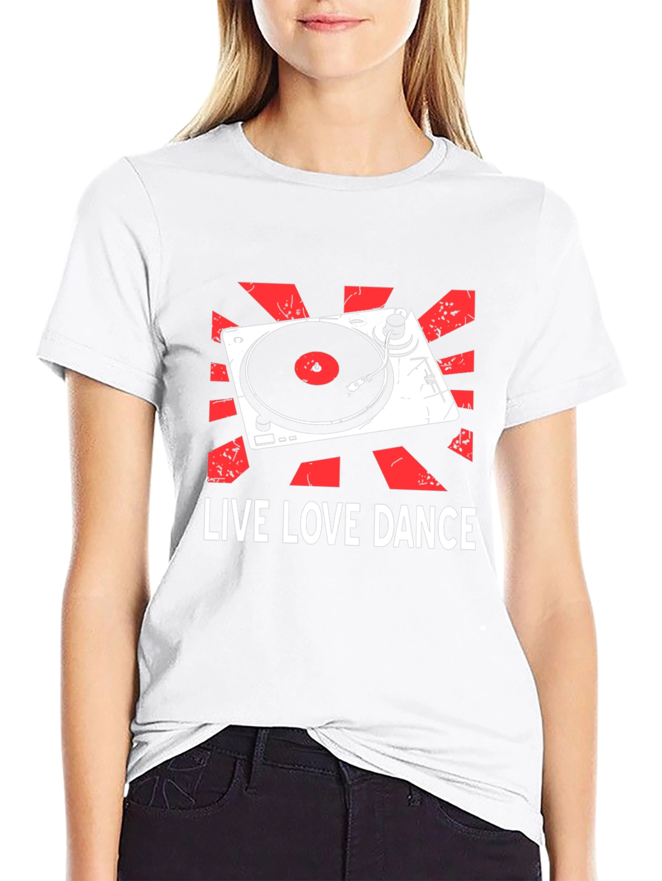 Live Love Dance DJ Turntable Graphic T-Shirt