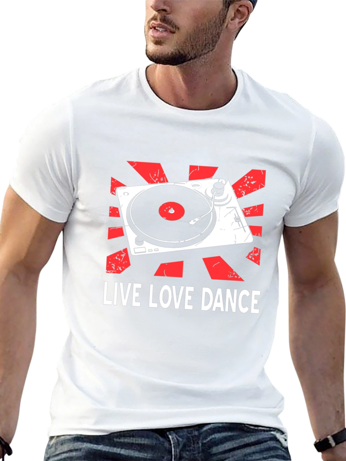 Live Love Dance DJ Turntable Graphic T-Shirt