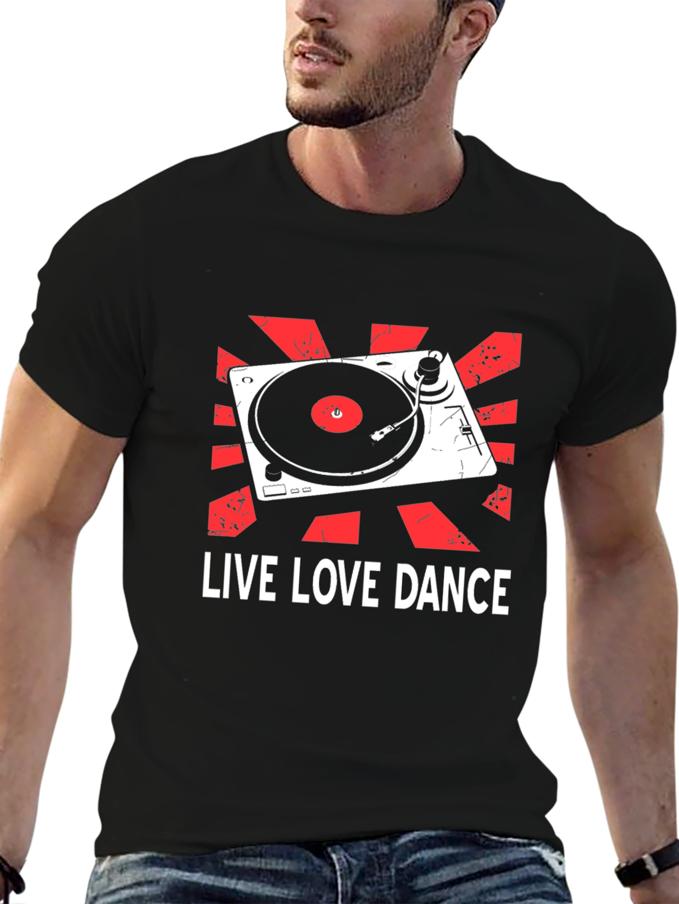 Live Love Dance DJ Turntable Graphic T-Shirt