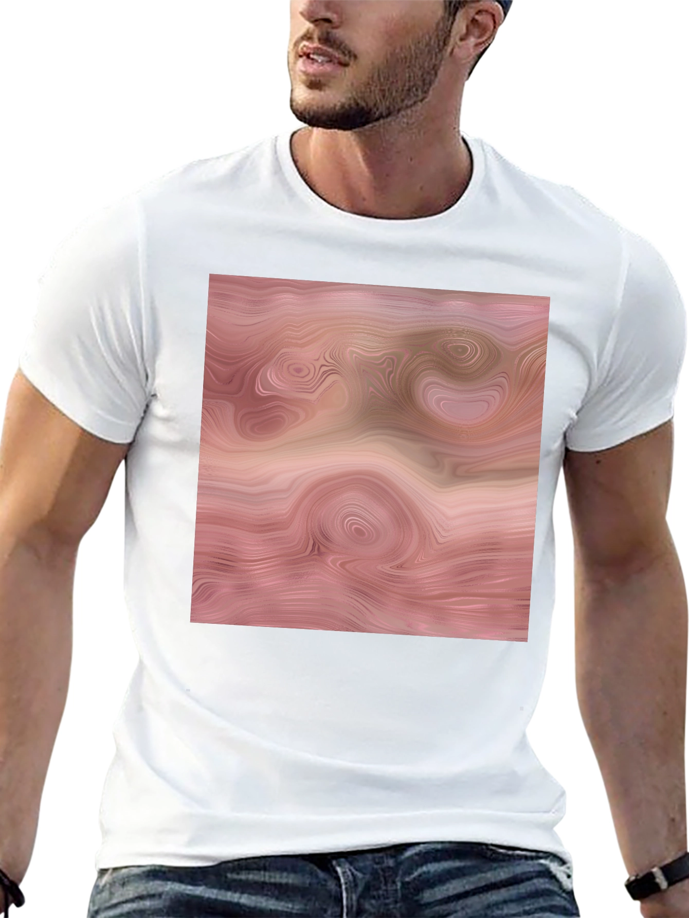 Abstract Swirl Graphic Tee - Modern Casual Style