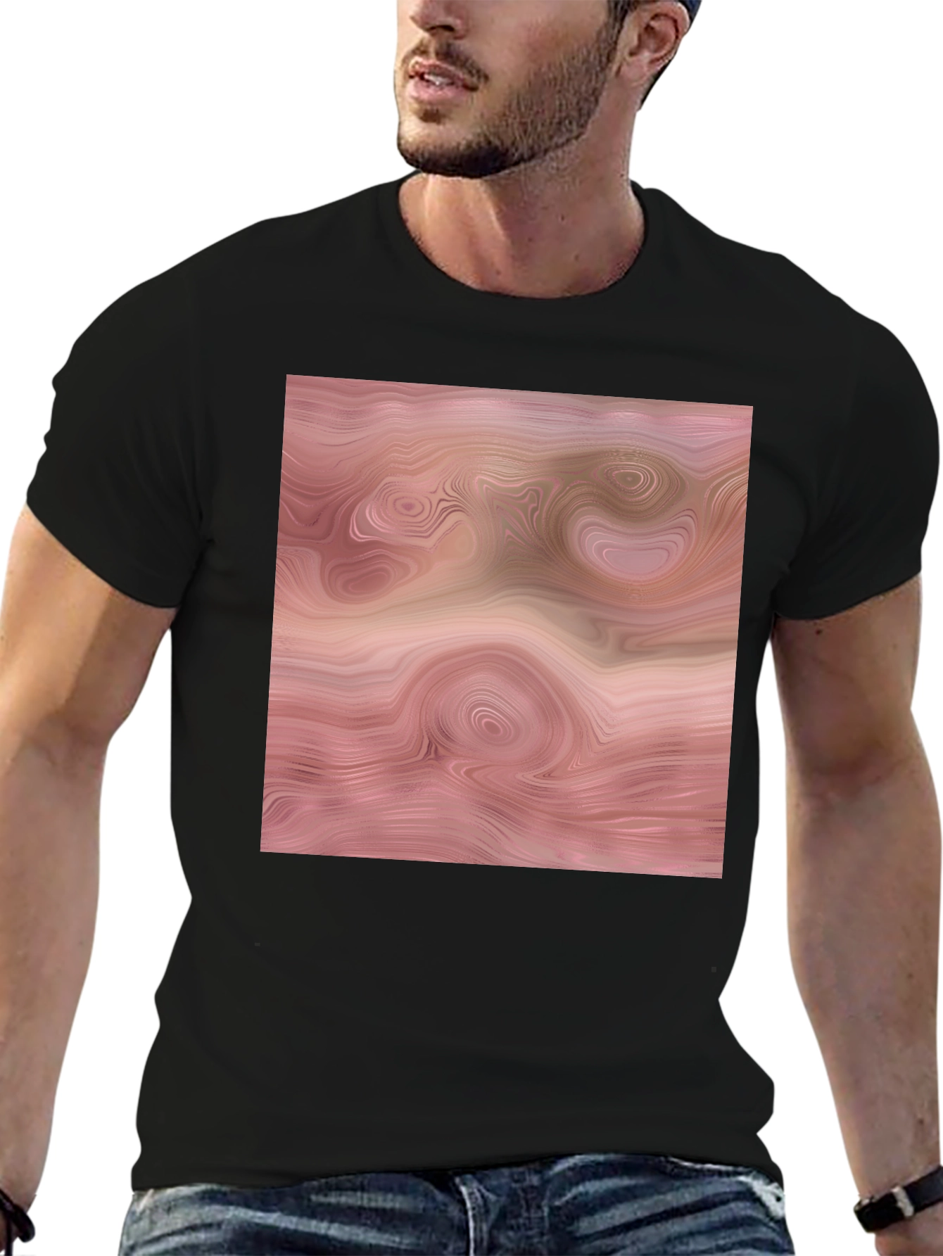 Abstract Swirl Graphic Tee - Modern Casual Style