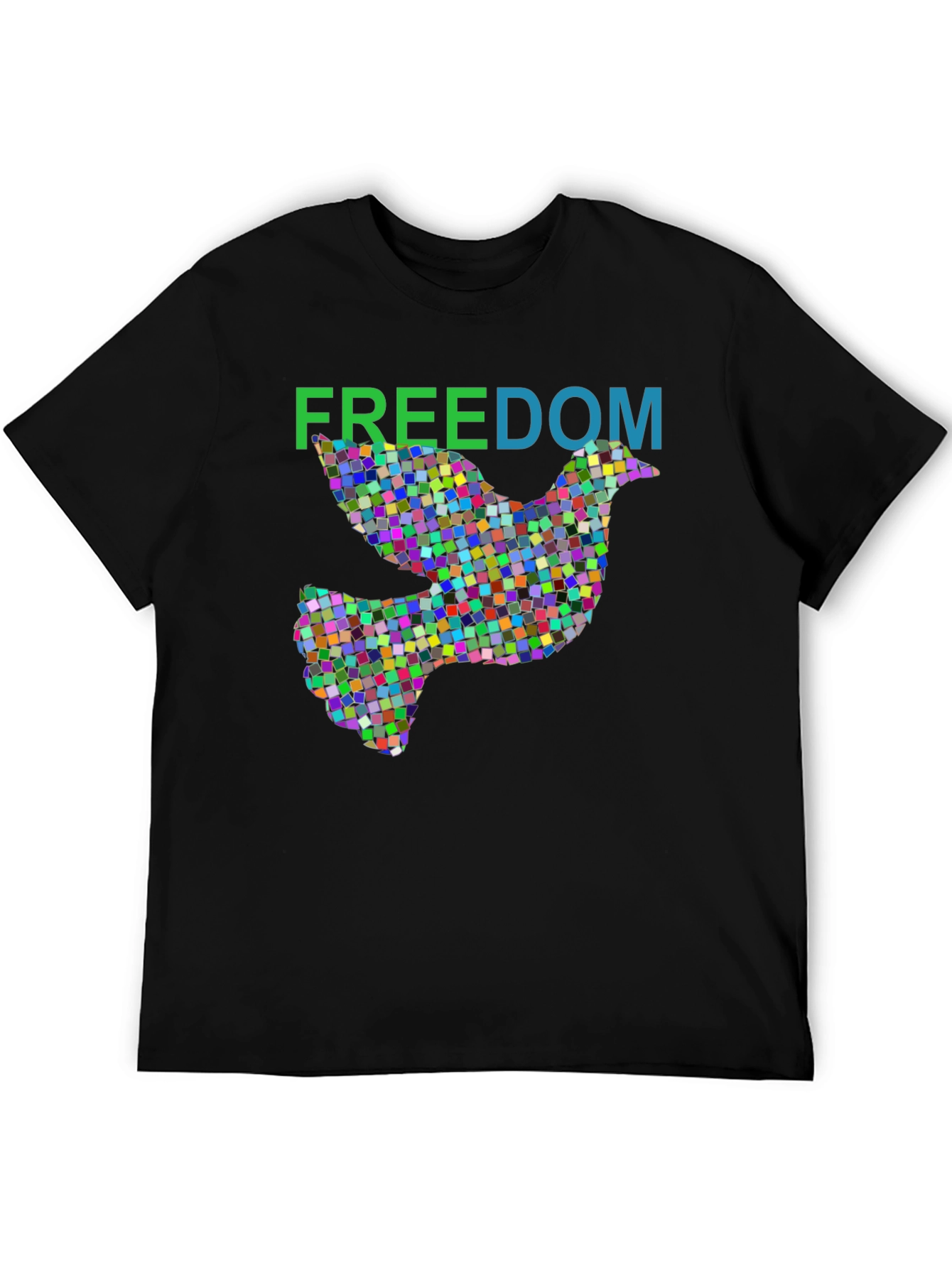 Freedom Dove Graphic Tee - Stylish Mens Black T-Shirt