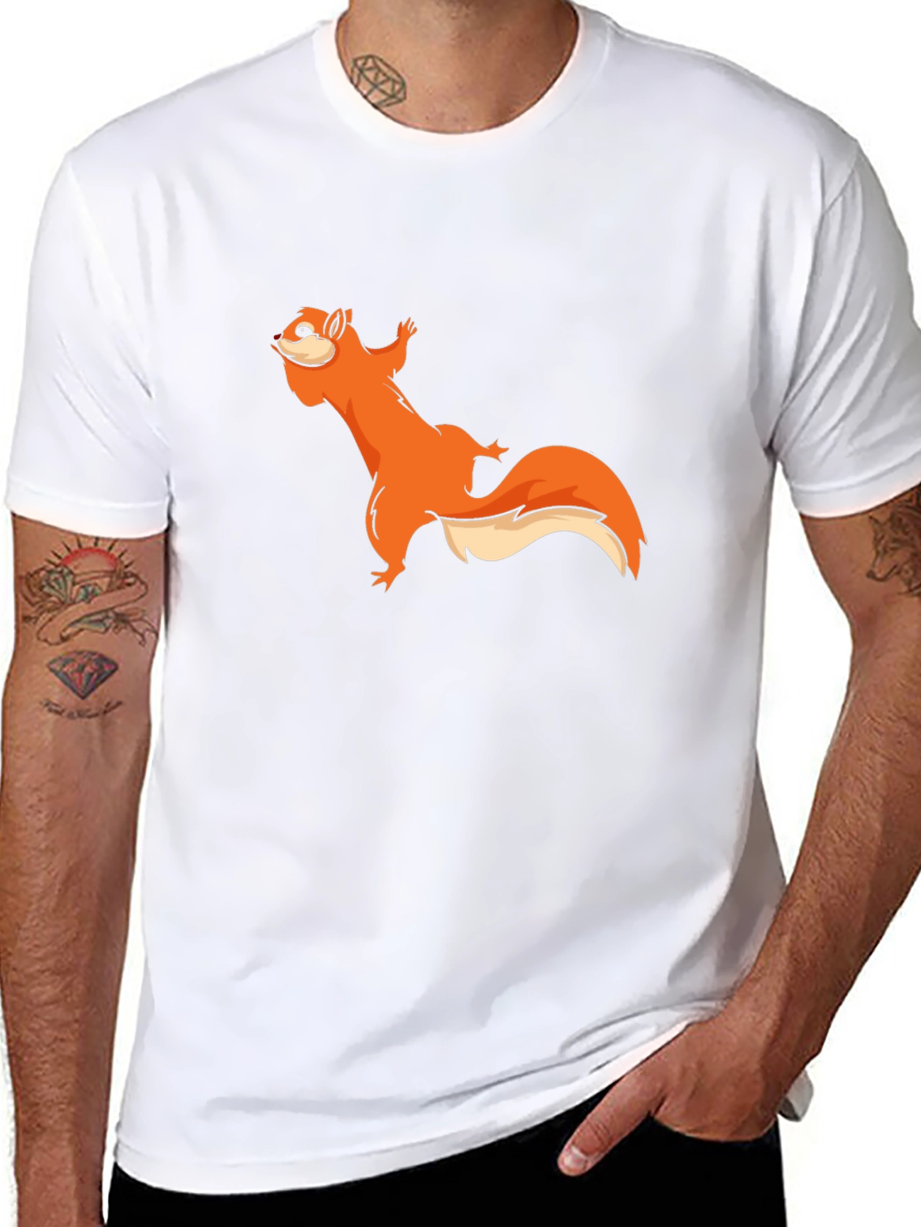 Squirrel Graphic Black T-Shirt - Unisex