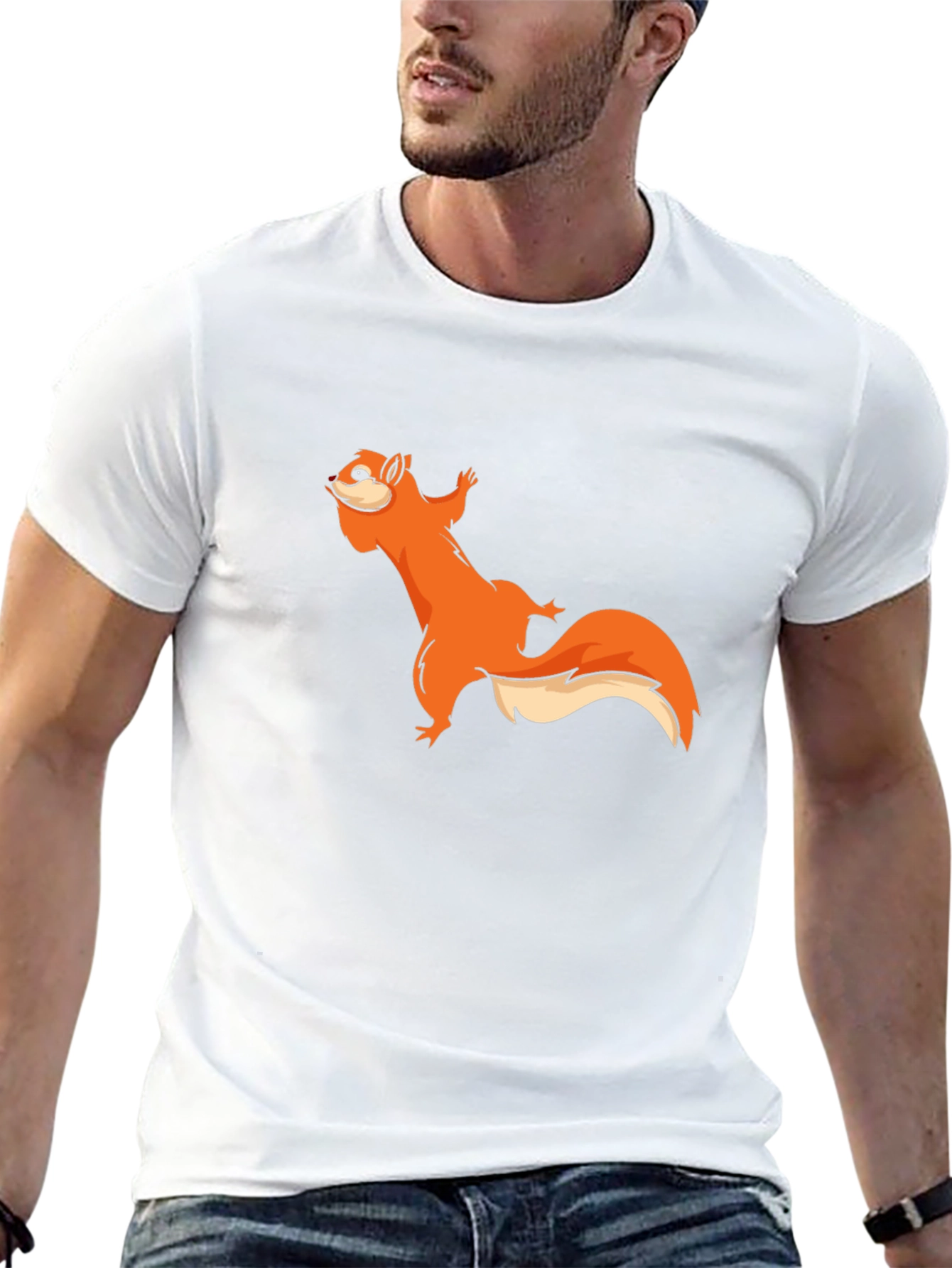 Squirrel Graphic Black T-Shirt - Unisex