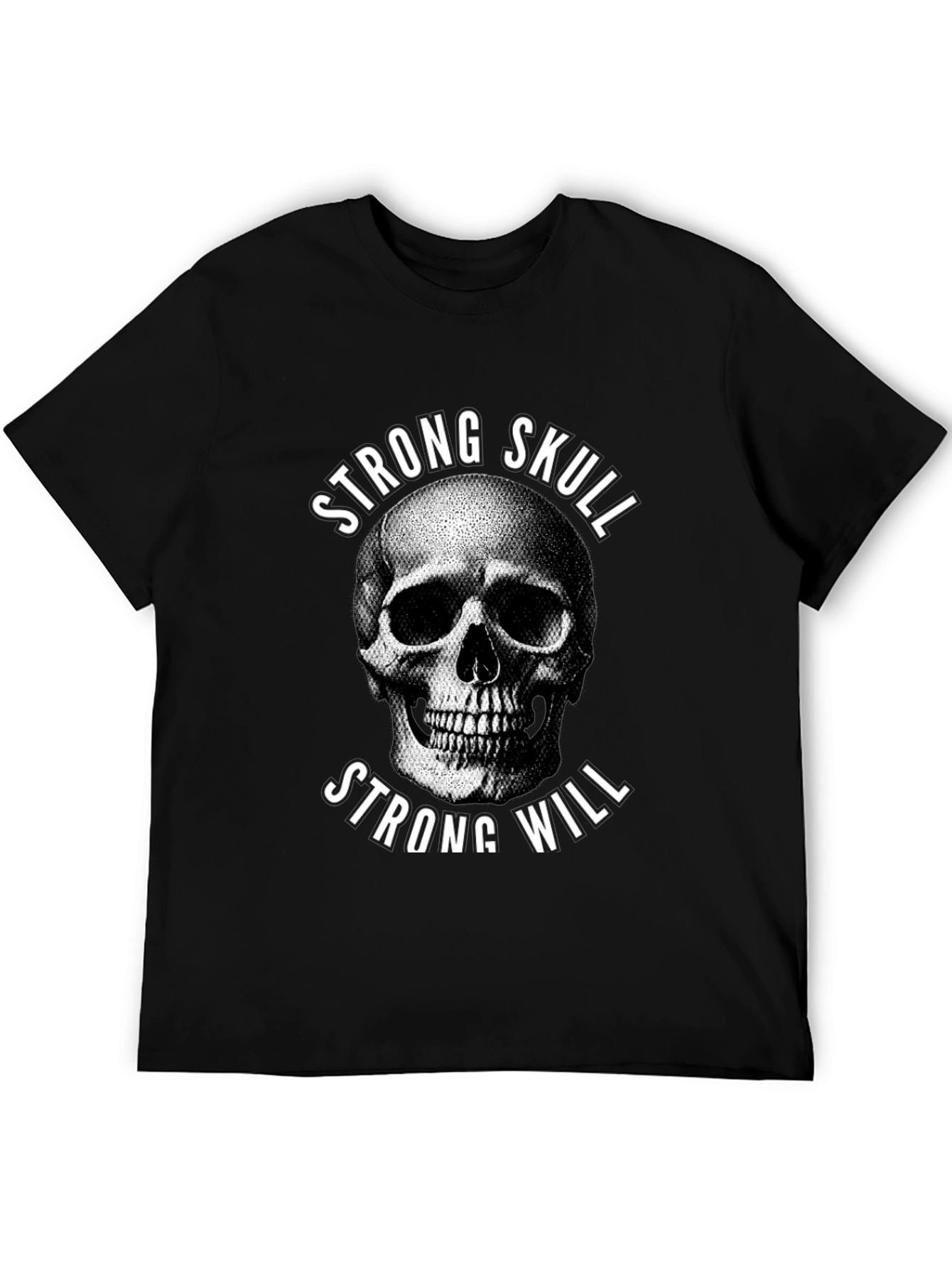 Strong Skull Strong Will Graphic Tee - Black