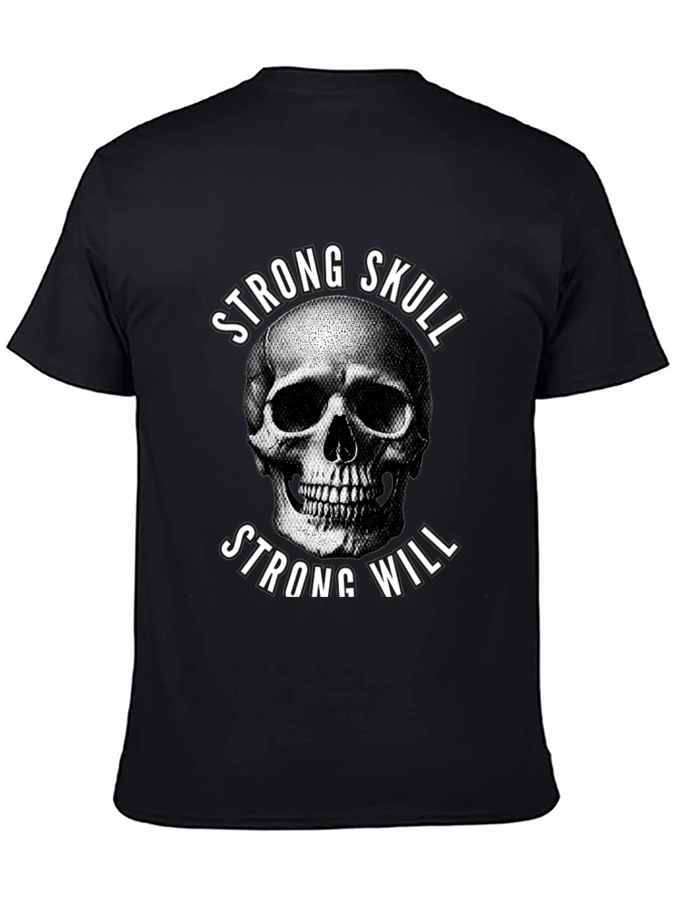 Strong Skull Strong Will Graphic Tee - Black
