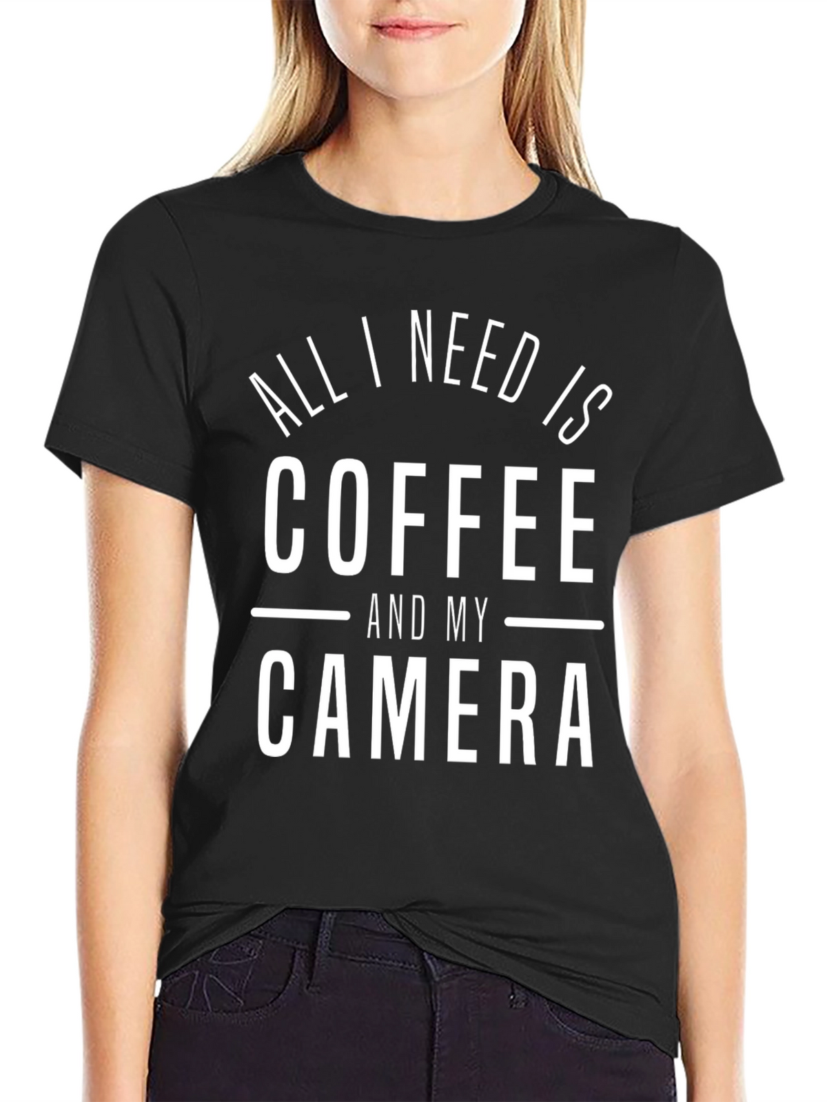 Coffee & Camera Graphic Tee - Black Unisex Shirt