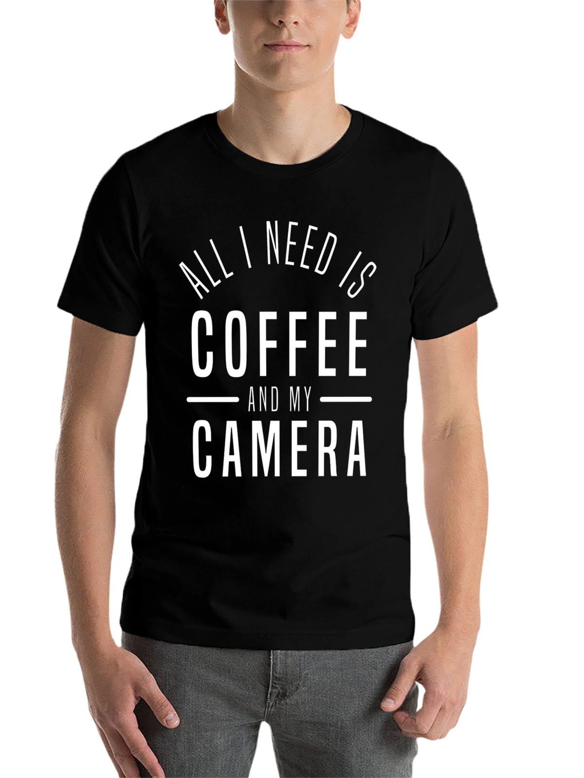 Coffee & Camera Graphic Tee - Black Unisex Shirt