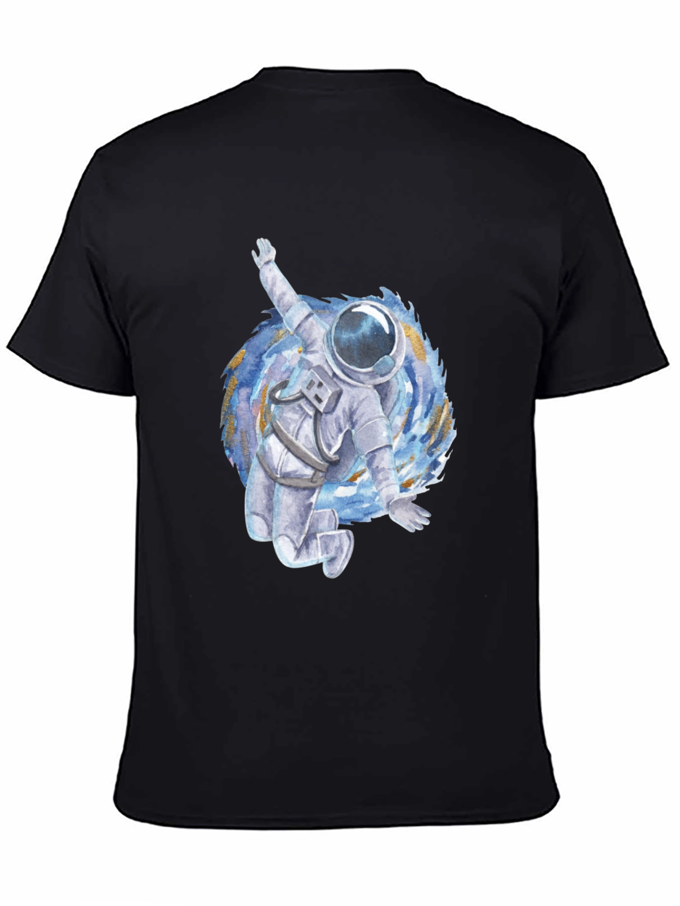 Astronaut in Vortex Graphic Tee - Black