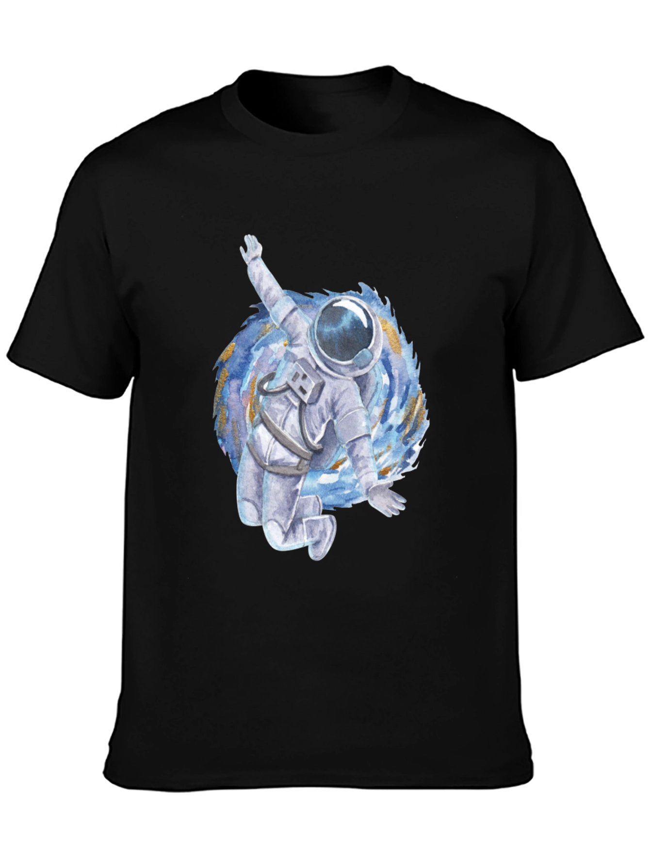 Astronaut in Vortex Graphic Tee - Black