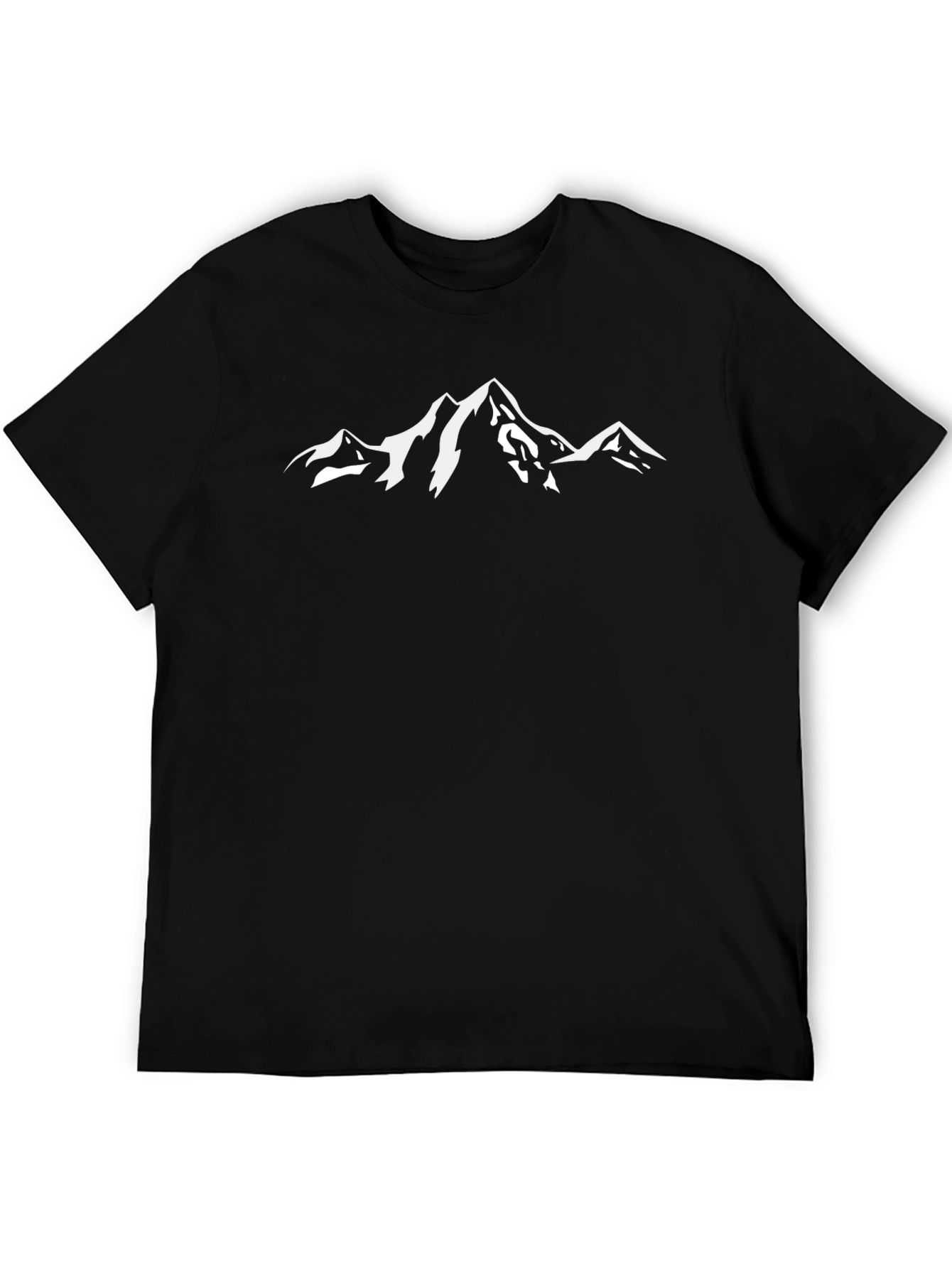 Mountain Peak Graphic Tee - Black Cotton T-Shirt