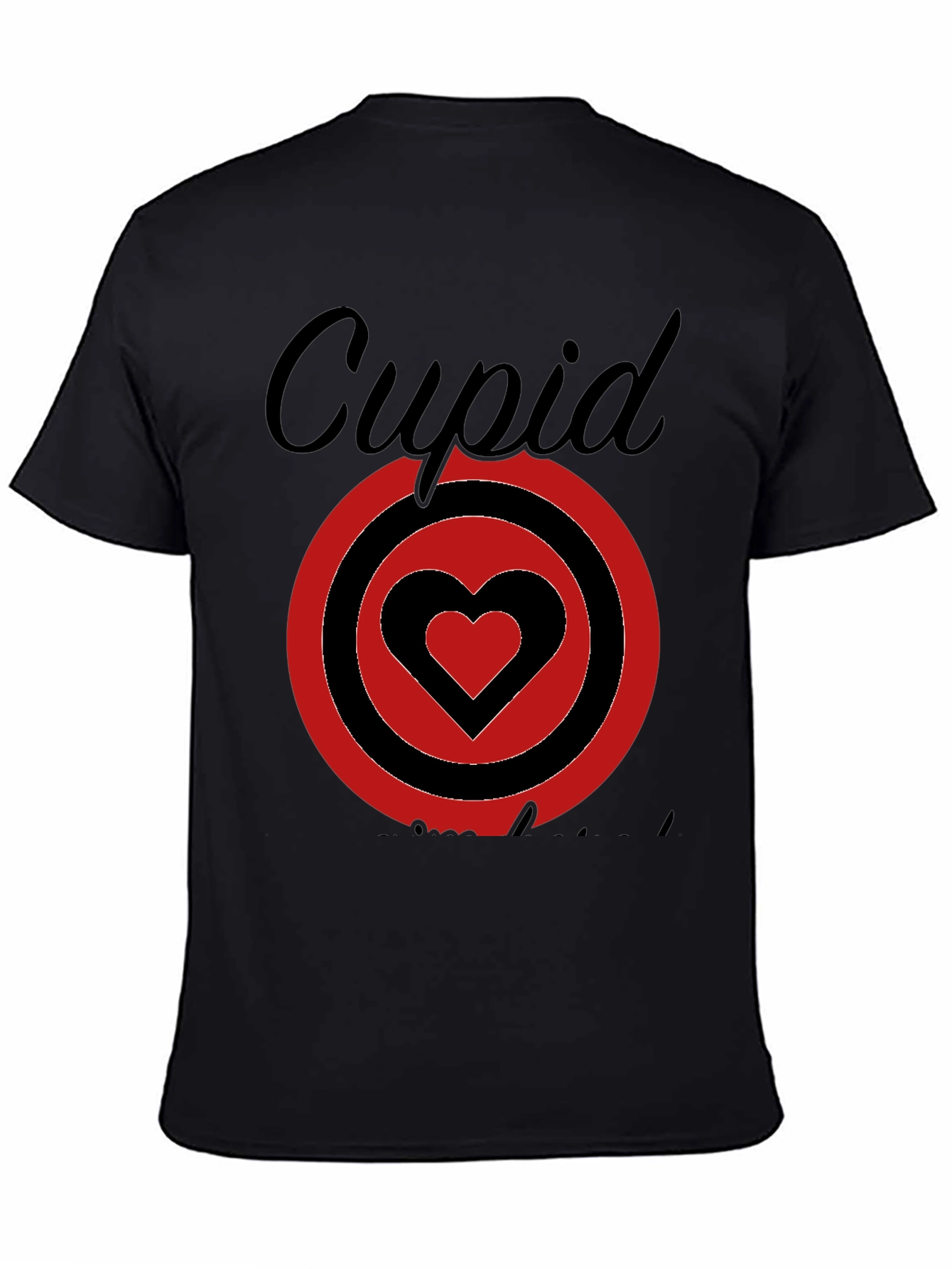 Cupid Heart Target Graphic Tee - Black Cotton