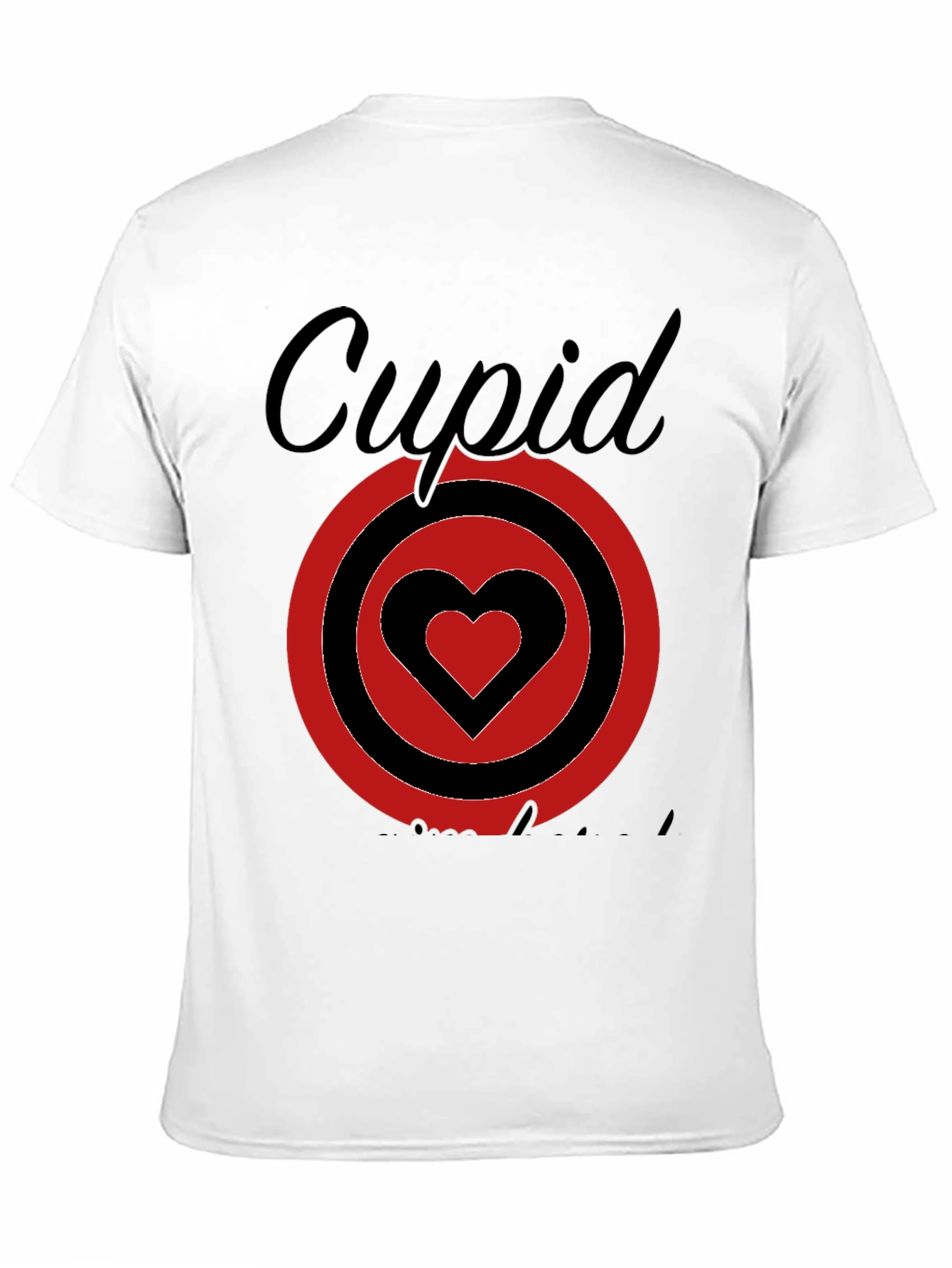 Cupid Heart Target Graphic Tee - Black Cotton