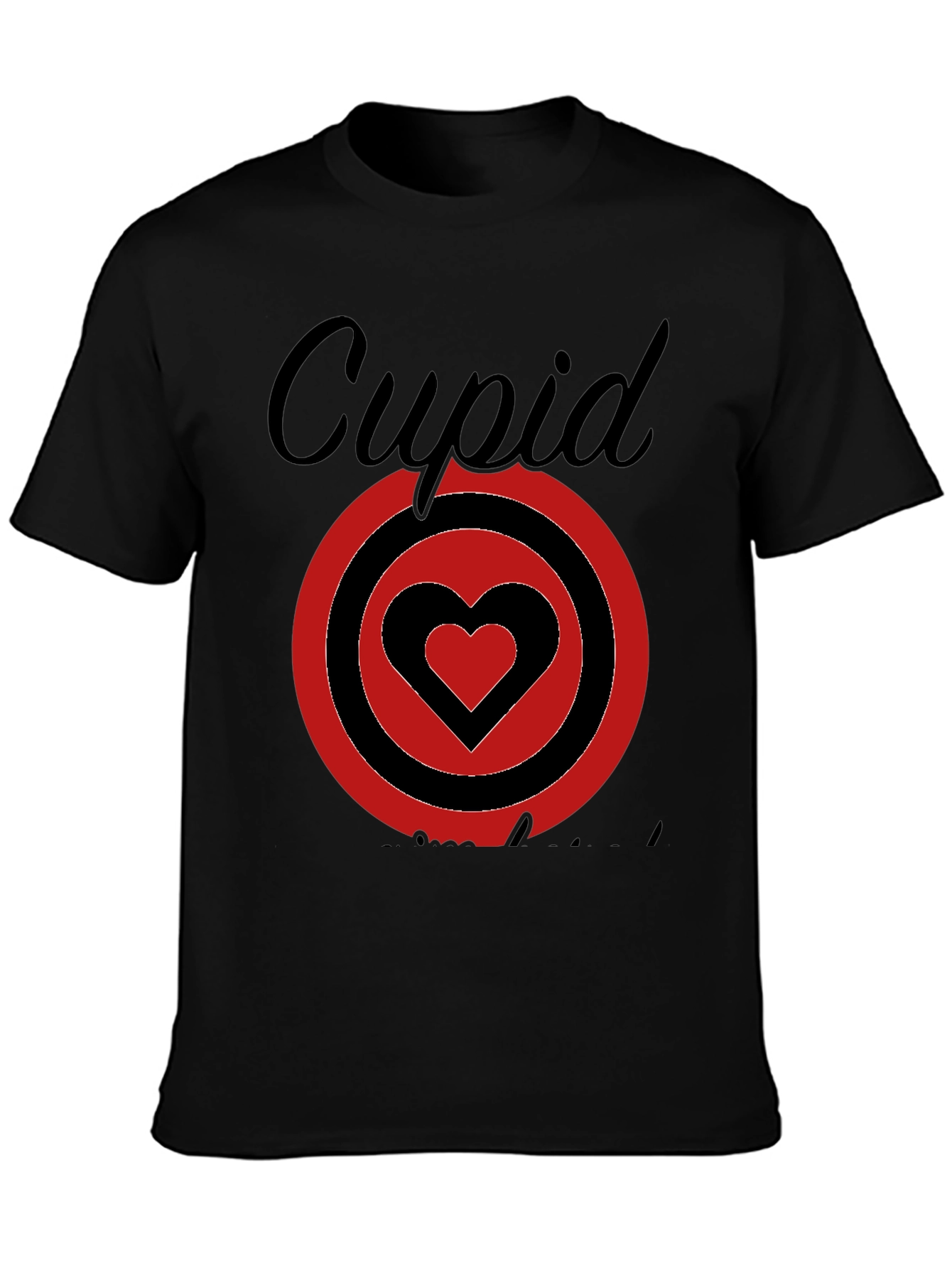 Cupid Heart Target Graphic Tee - Black Cotton