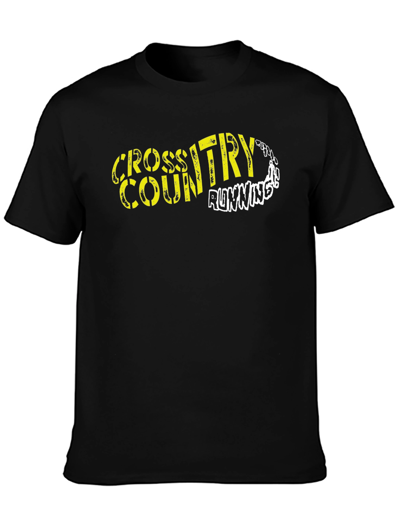 Cross Country Running Black Graphic Tee