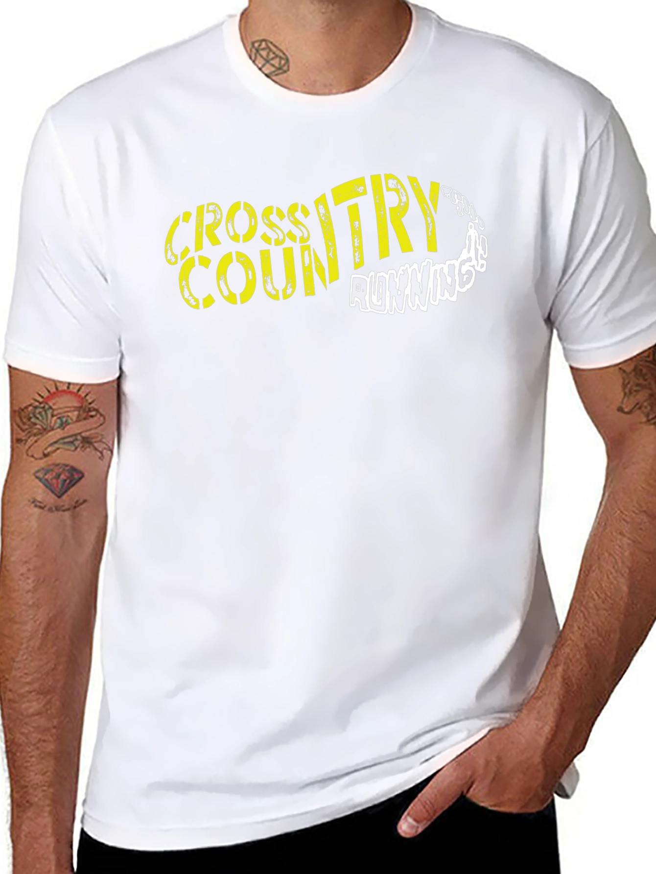 Cross Country Running Black Graphic Tee