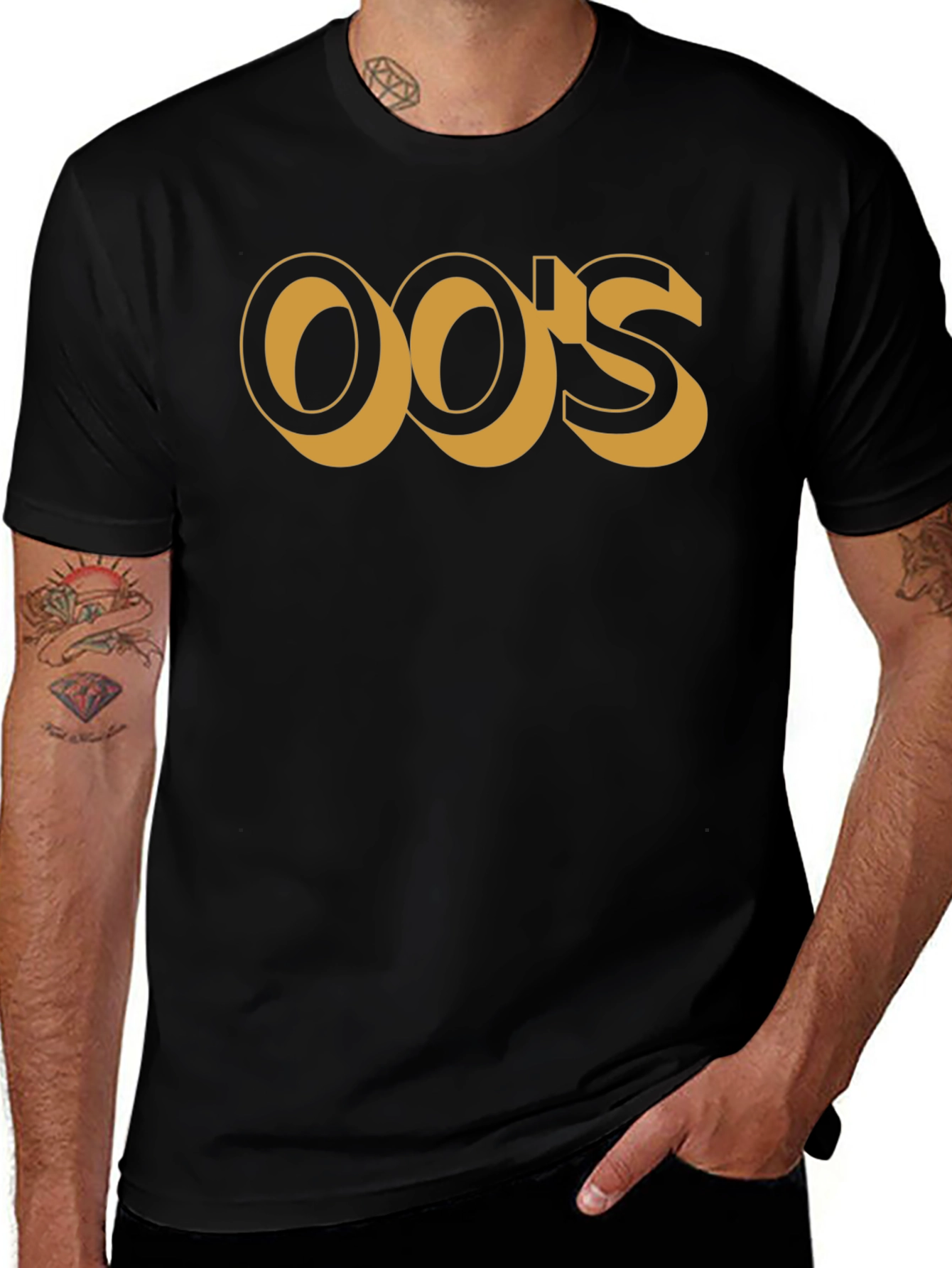 Y2K Inspired Black Cotton Graphic Tee